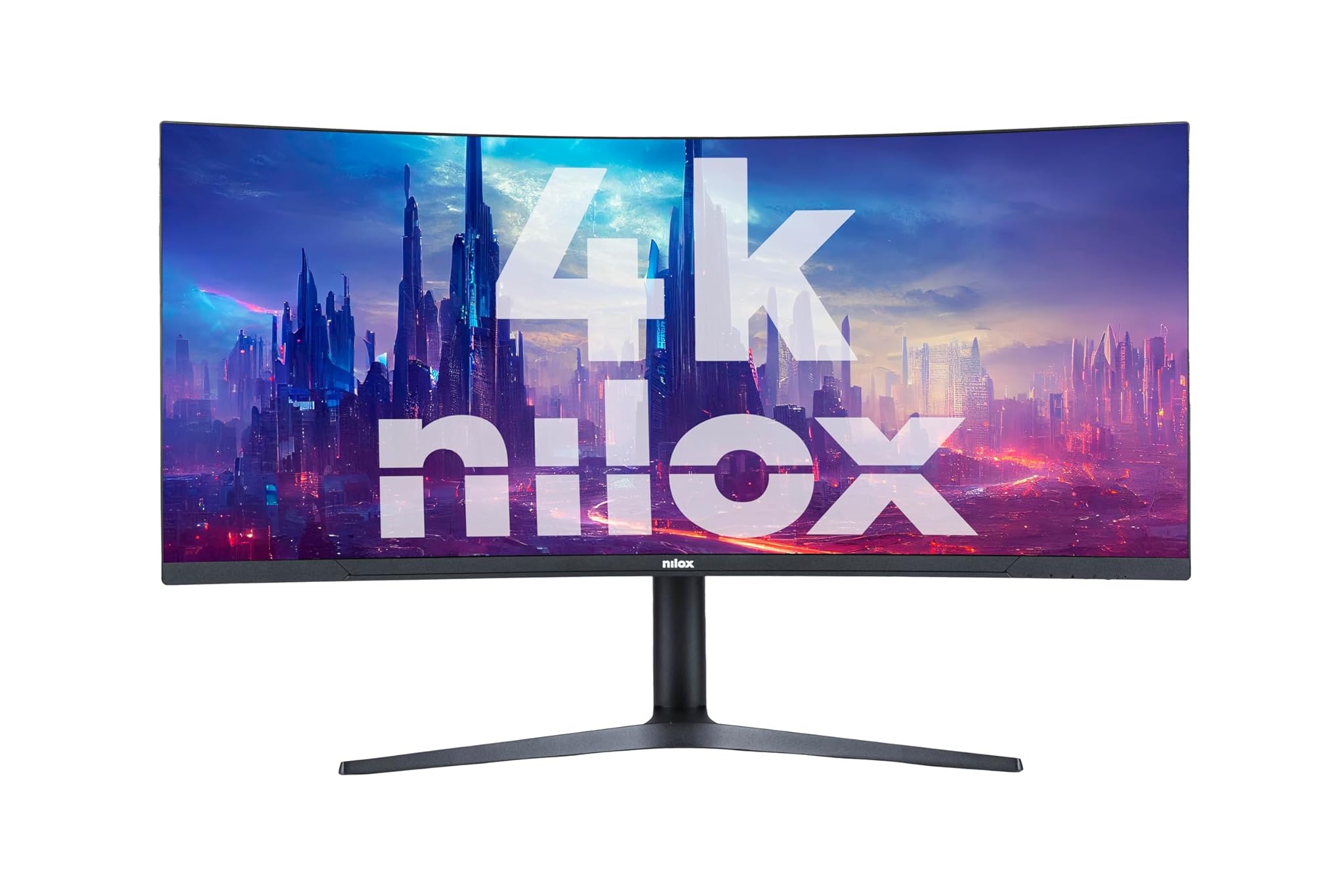 Nilox NXM344KD11, Monitor Gaming Curvo 34 Pollici, Monitor Gaming 4k con Frequenza 165Hz e Tempo di Risposta 1ms, Ingressi HDMI e DP, Monitor PC con Immagini Chiare e Nitide per Gioco Fluido