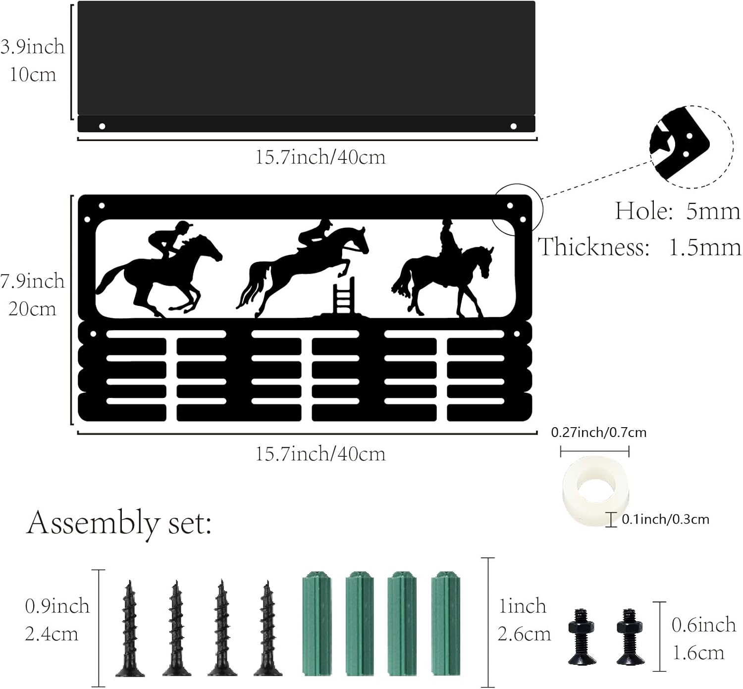 CREATCABIN Porta Medaglie Equitazione con Scaffale Trofei - immagine 2