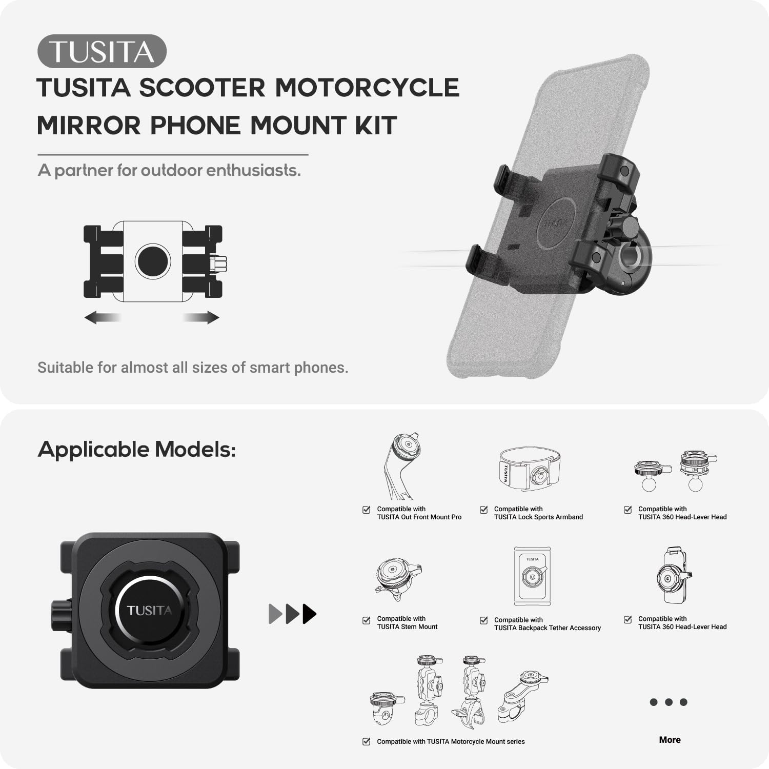 TUSITA Supporto Telefono Scooter Moto con Twist Lock - immagine 2
