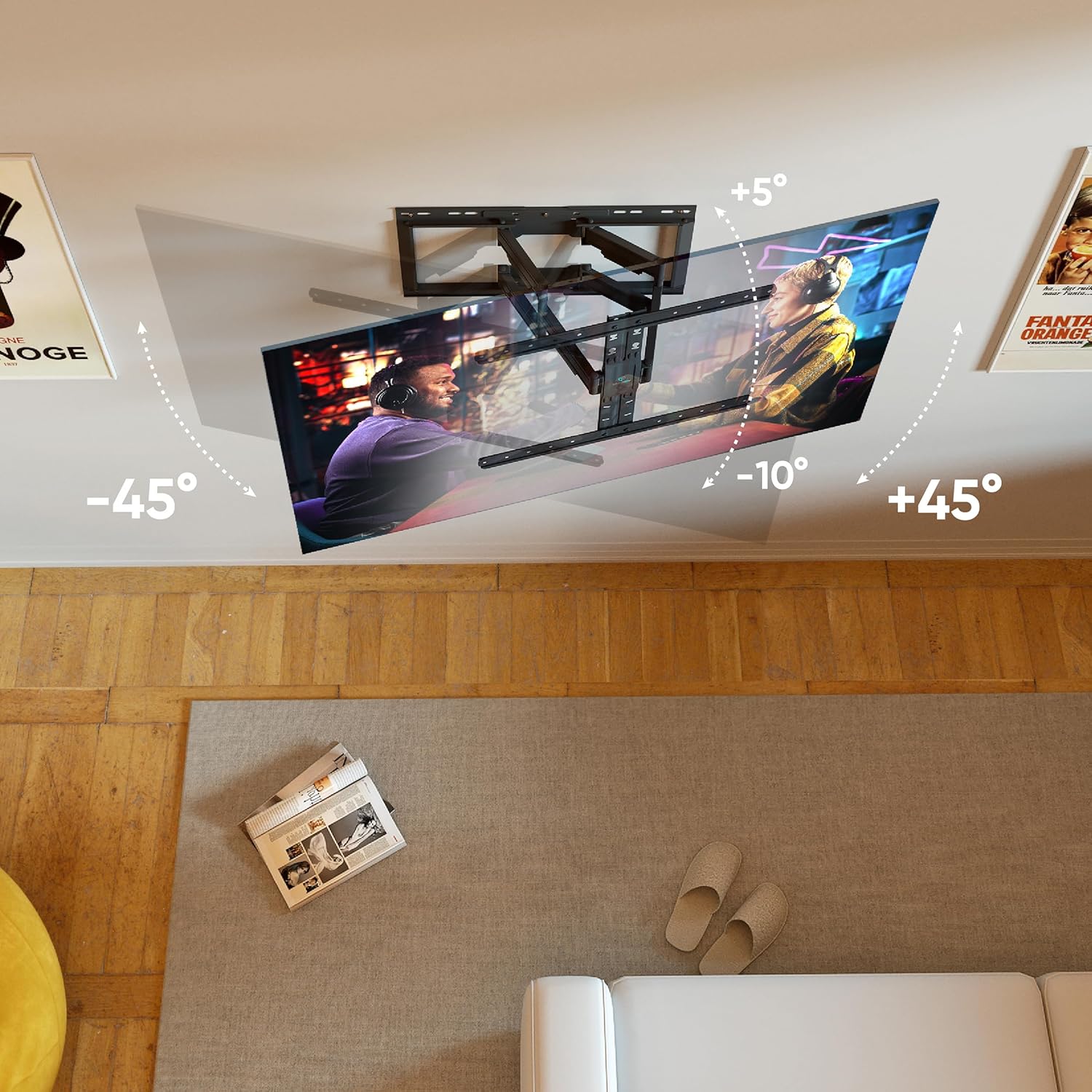 Onkron Supporto TV da Parete 32-90 pollici, Nero - immagine 3