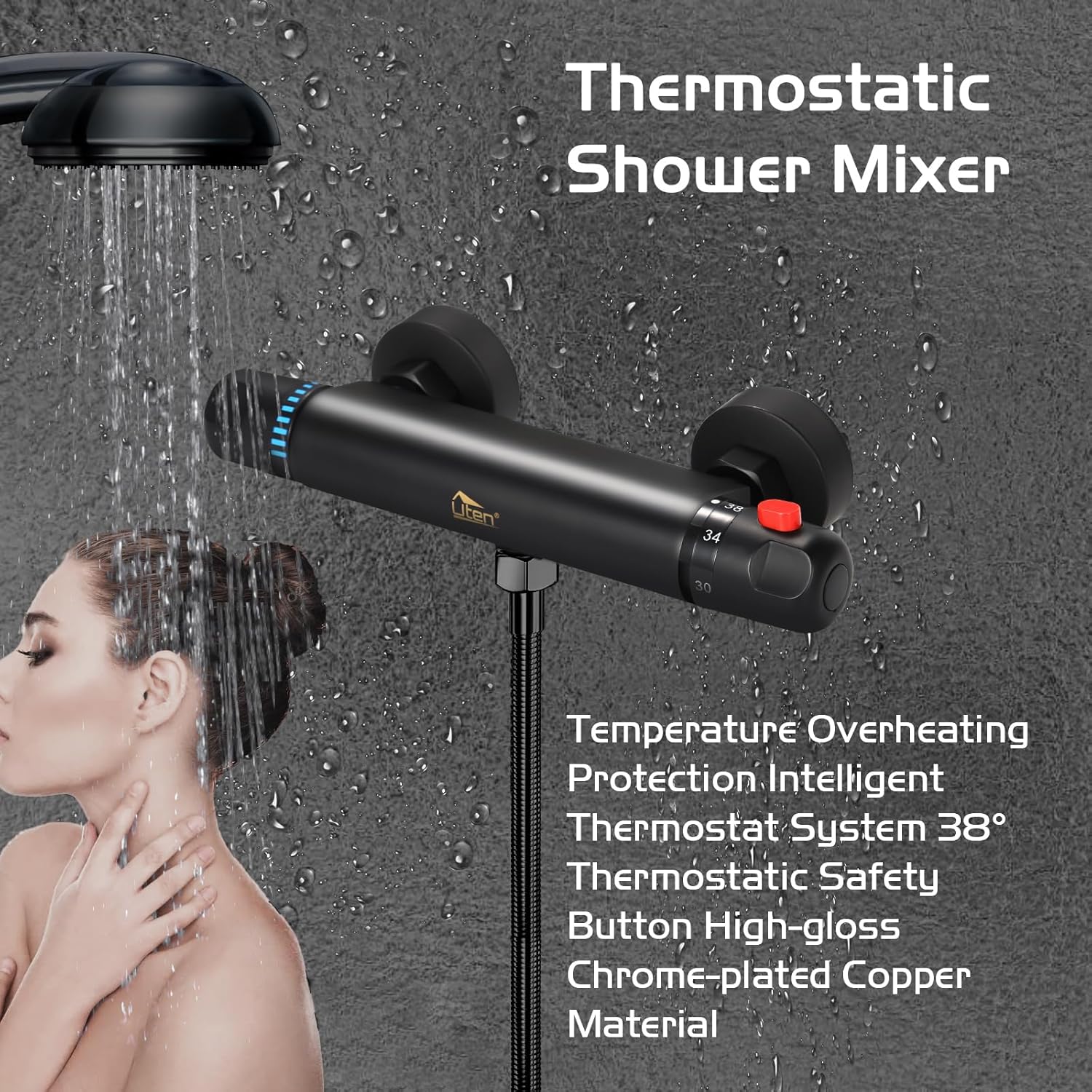 Rubinetto Doccia Termostatico Uten in Ottone Puro - immagine 2