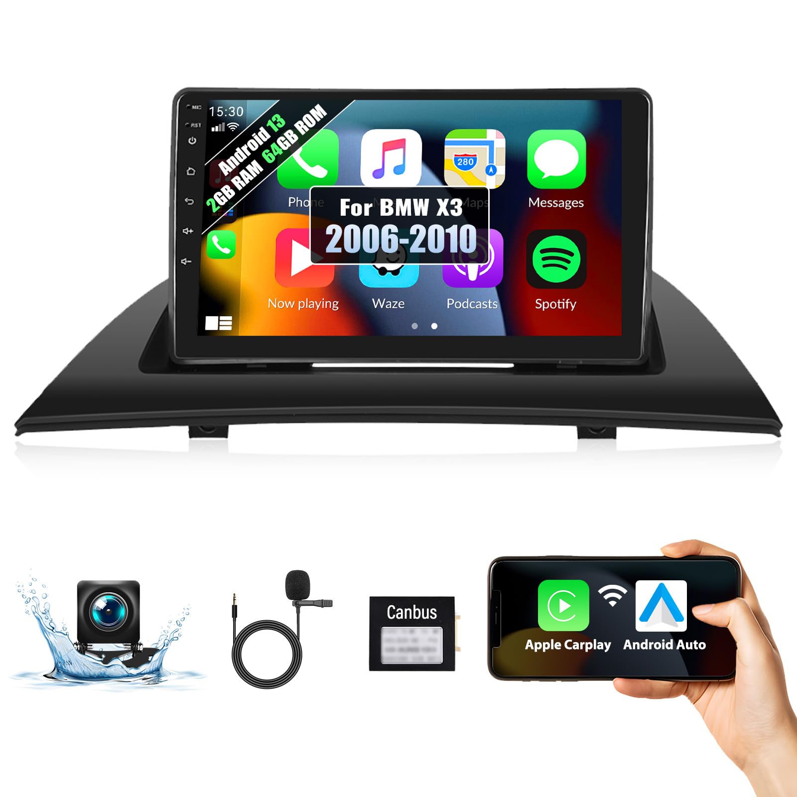 Autoradio Android 13 per BMW X3 E83 (2004-2012)