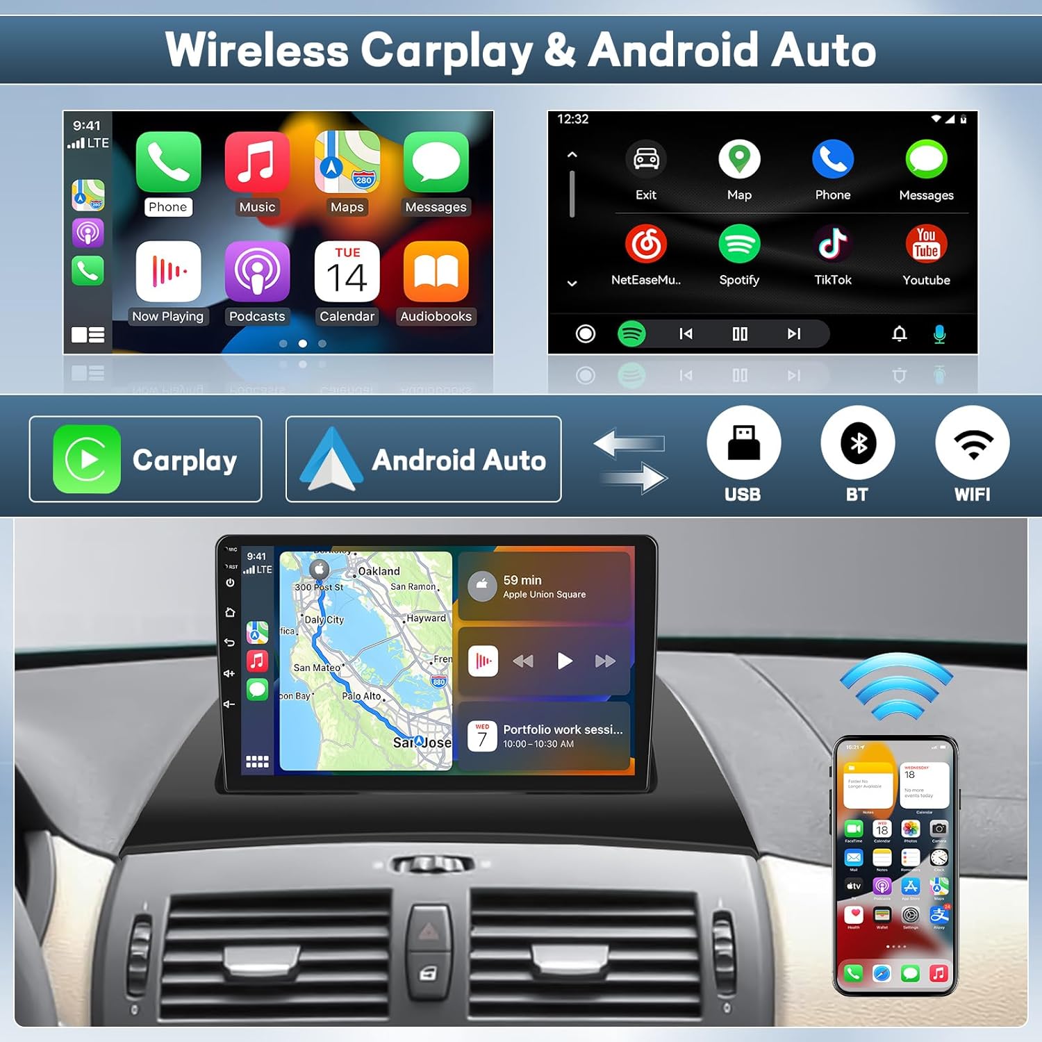 Autoradio Android 13 per BMW X3 E83 (2004-2012) - immagine 2