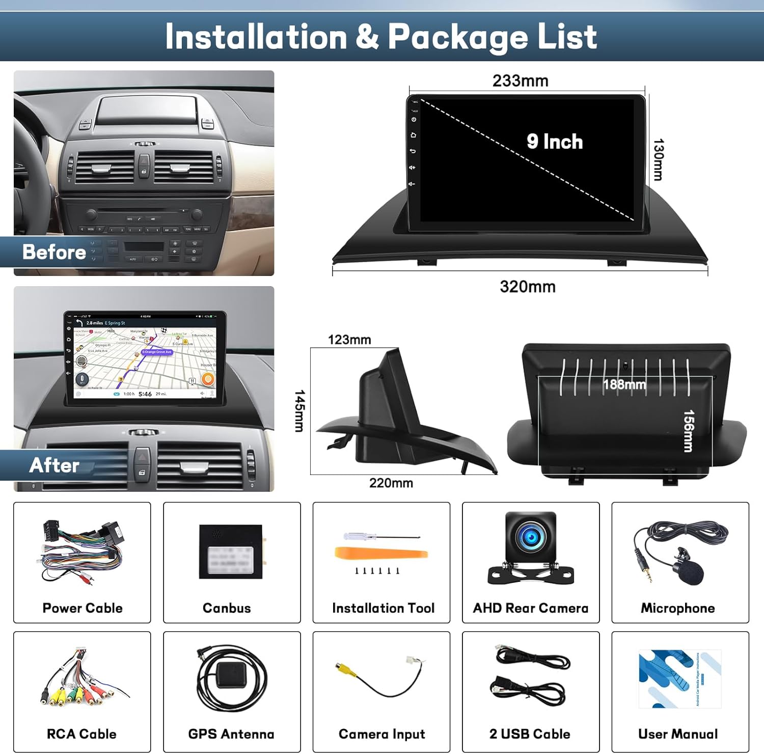 Autoradio Android 13 per BMW X3 E83 (2004-2012) - immagine 7