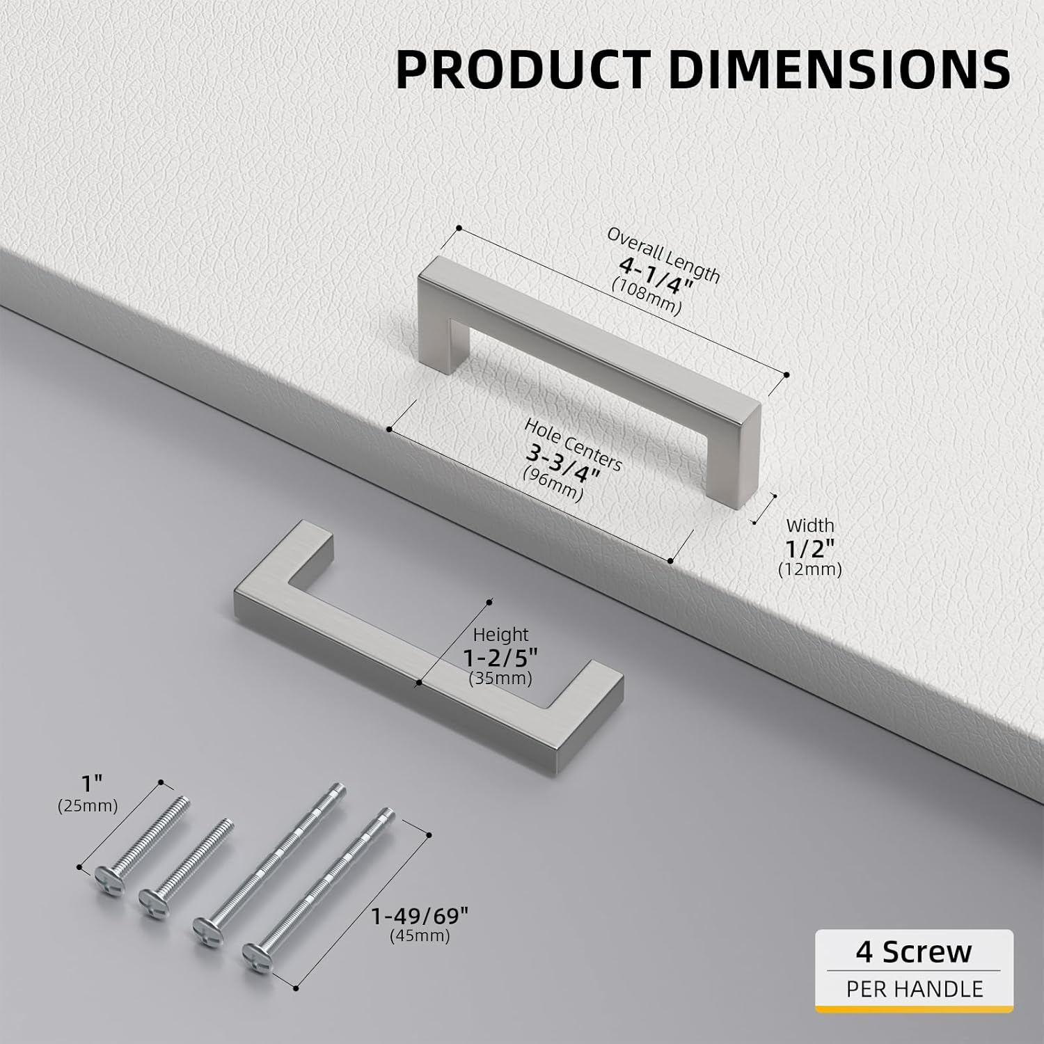 Goldenwarm 20 Maniglie per Armadietti 192mm, Argento - immagine 2