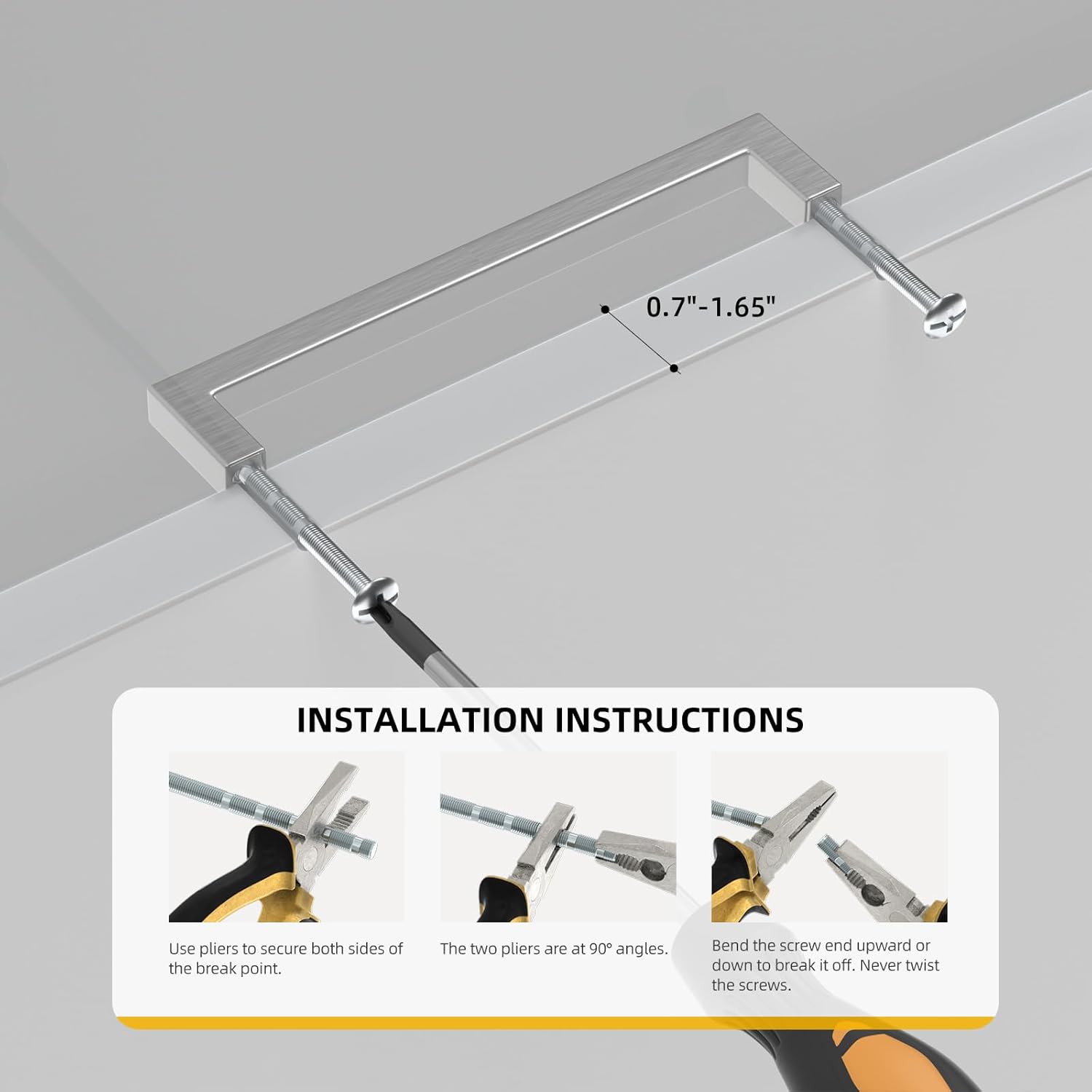 Goldenwarm 20 Maniglie per Armadietti 192mm, Argento - immagine 4