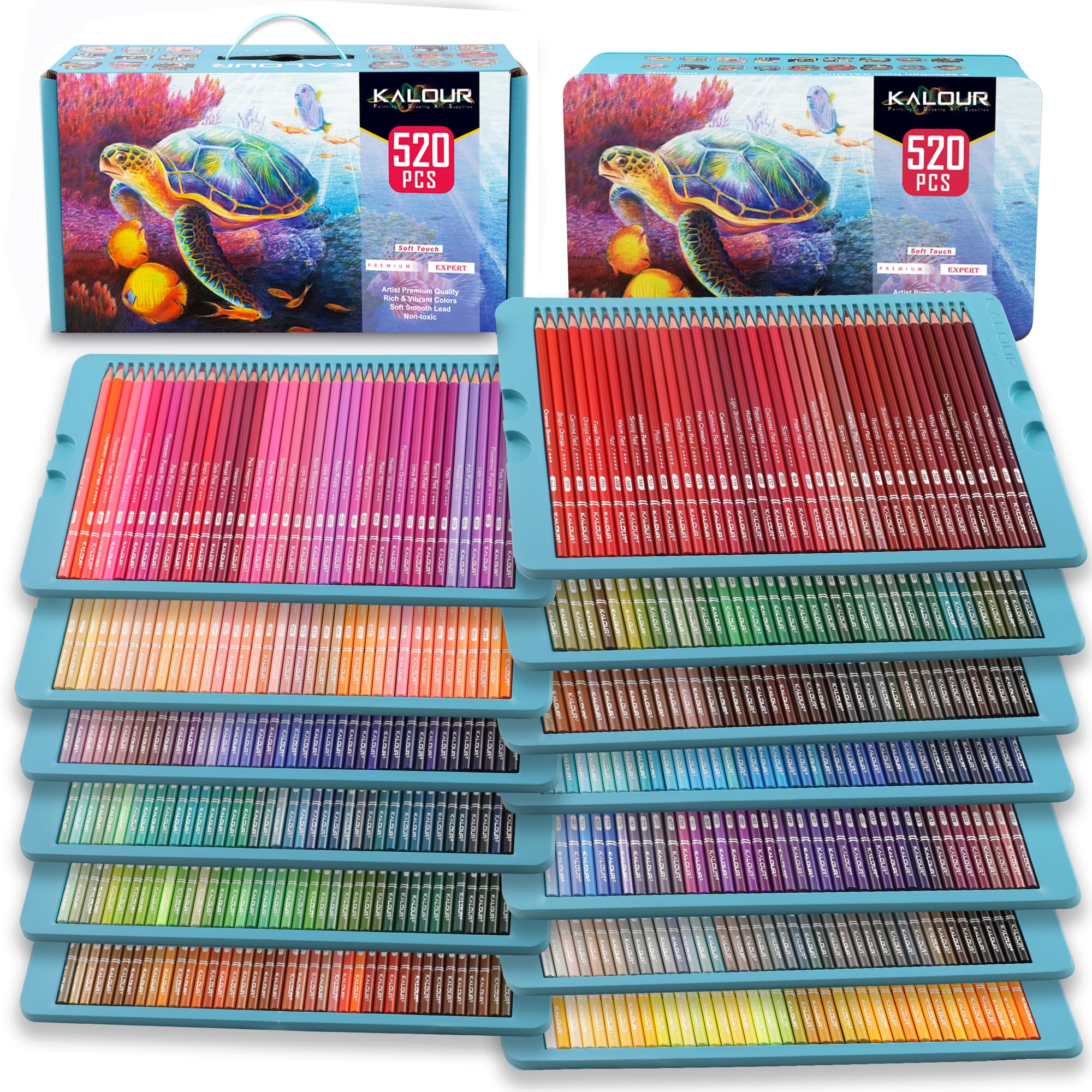 Kalour Pro Matite Colorate - Set di 520 Colori Vibranti