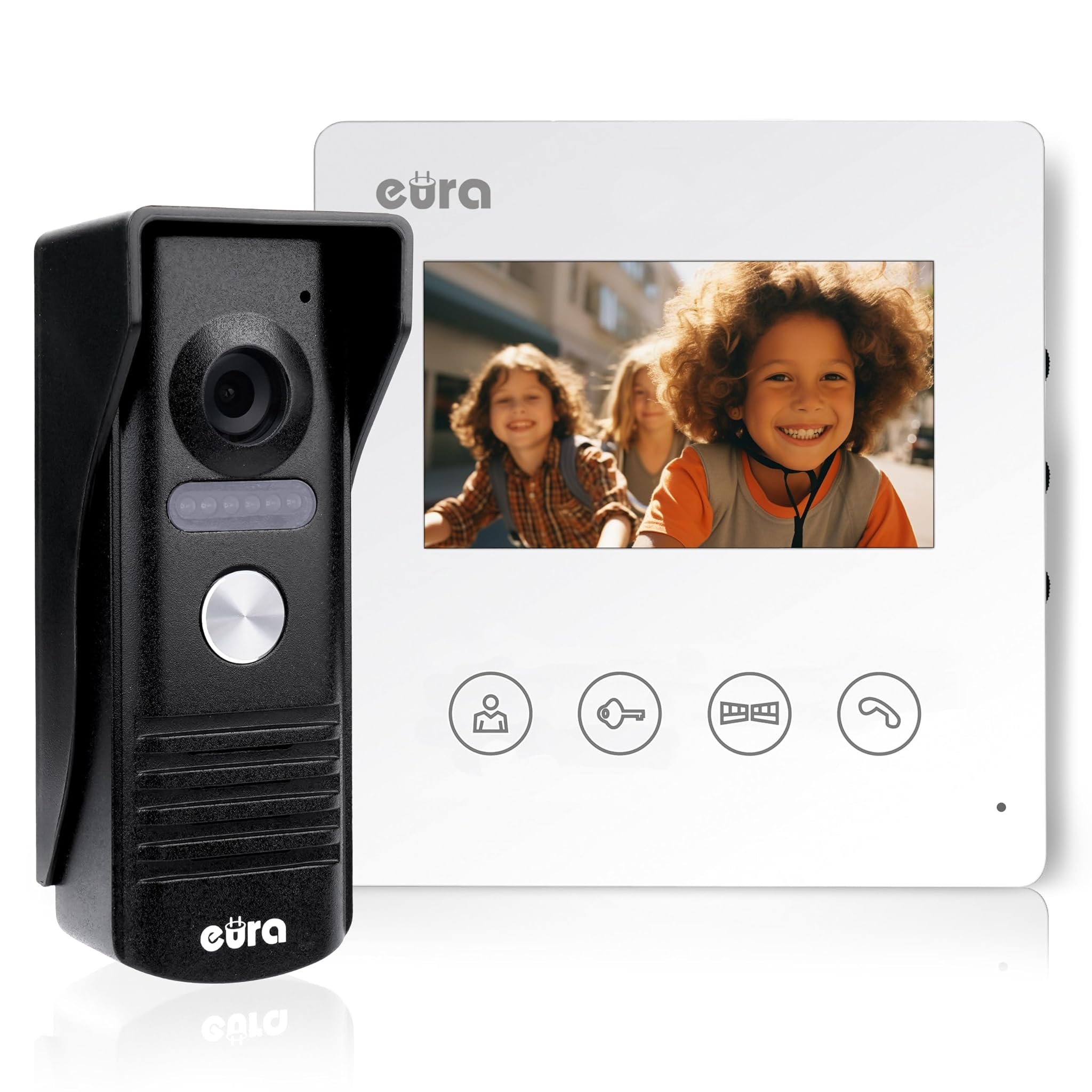 Eura VDP-52A3 Videocitofono ATIRA 4 Fili, Bianco