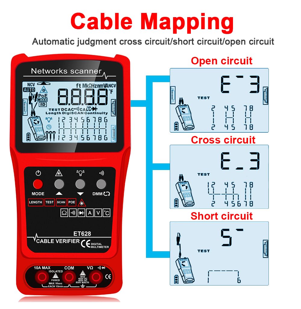 Kalea-informatique Tester Rete Rame e Fibra Multimetro - immagine 8