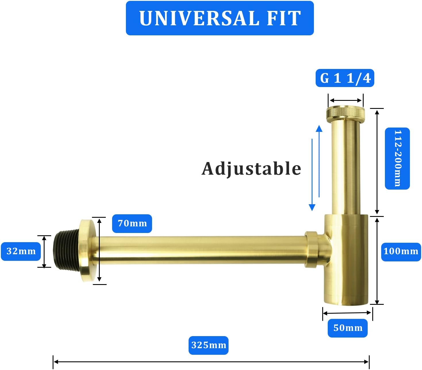 OPERMAXER Sifone di Design Extra Lungo 200mm - immagine 3