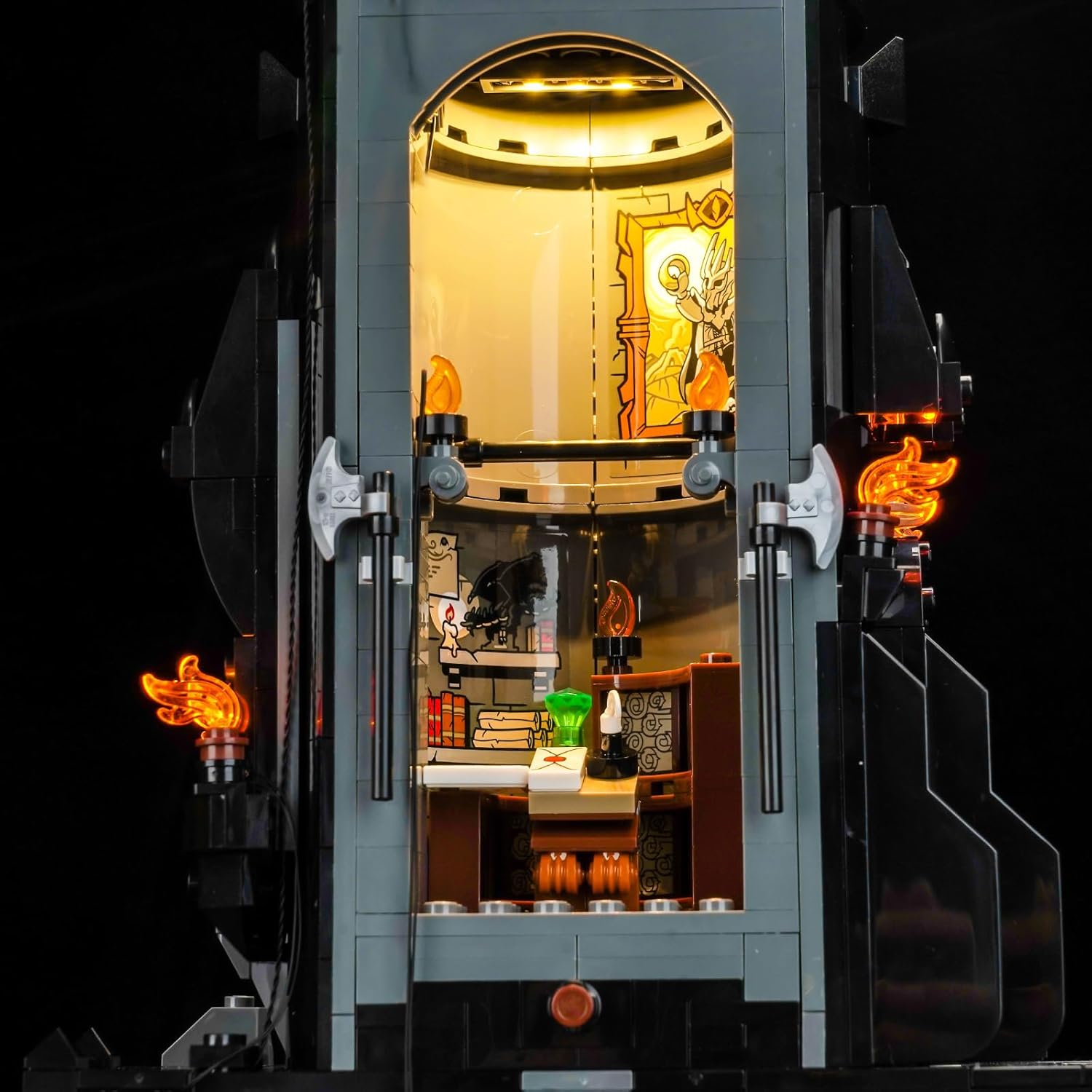 Brickbling Kit Luce Telecomando per Lego Barad-dûr 10333 - immagine 5