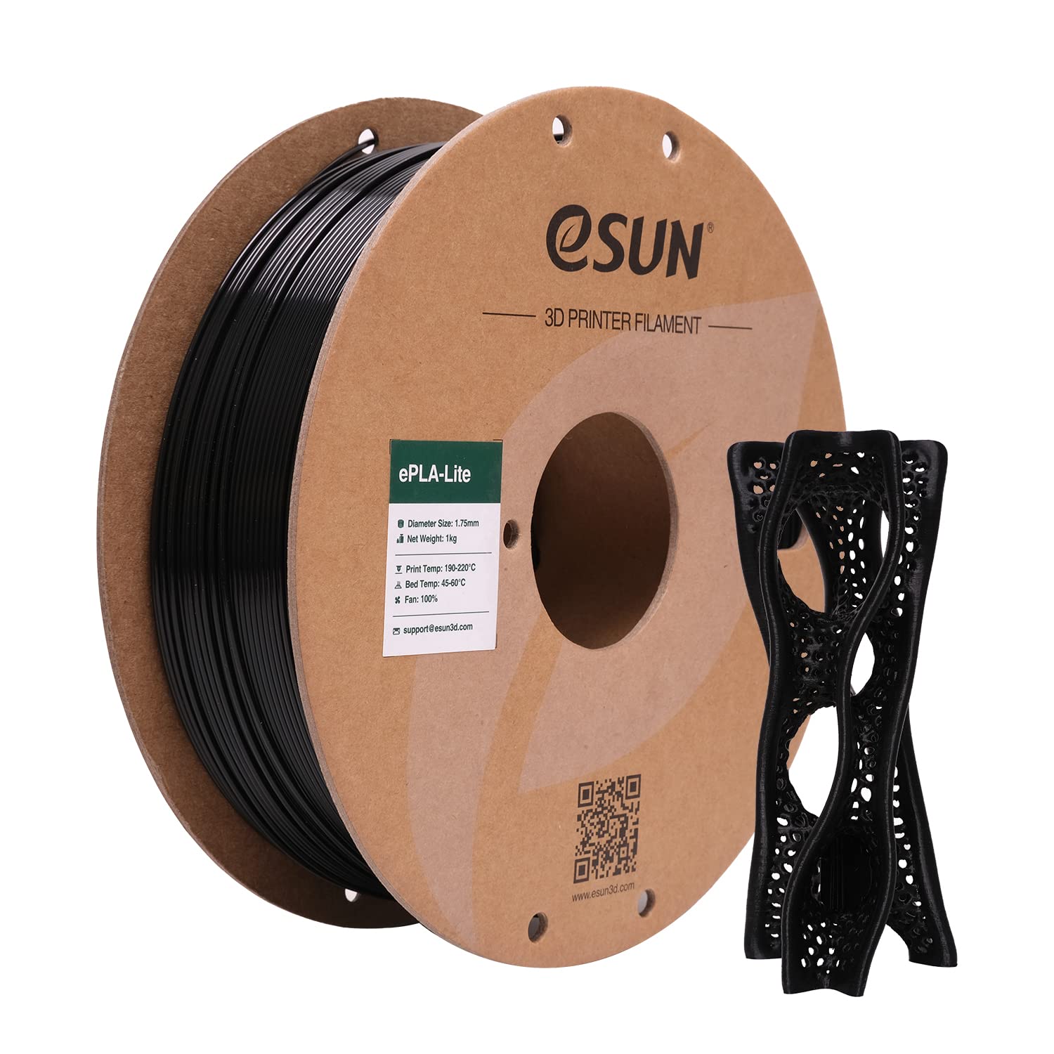 Esun PLA Filamento 1.75mm per Stampante 3D, Nero (1kg)
