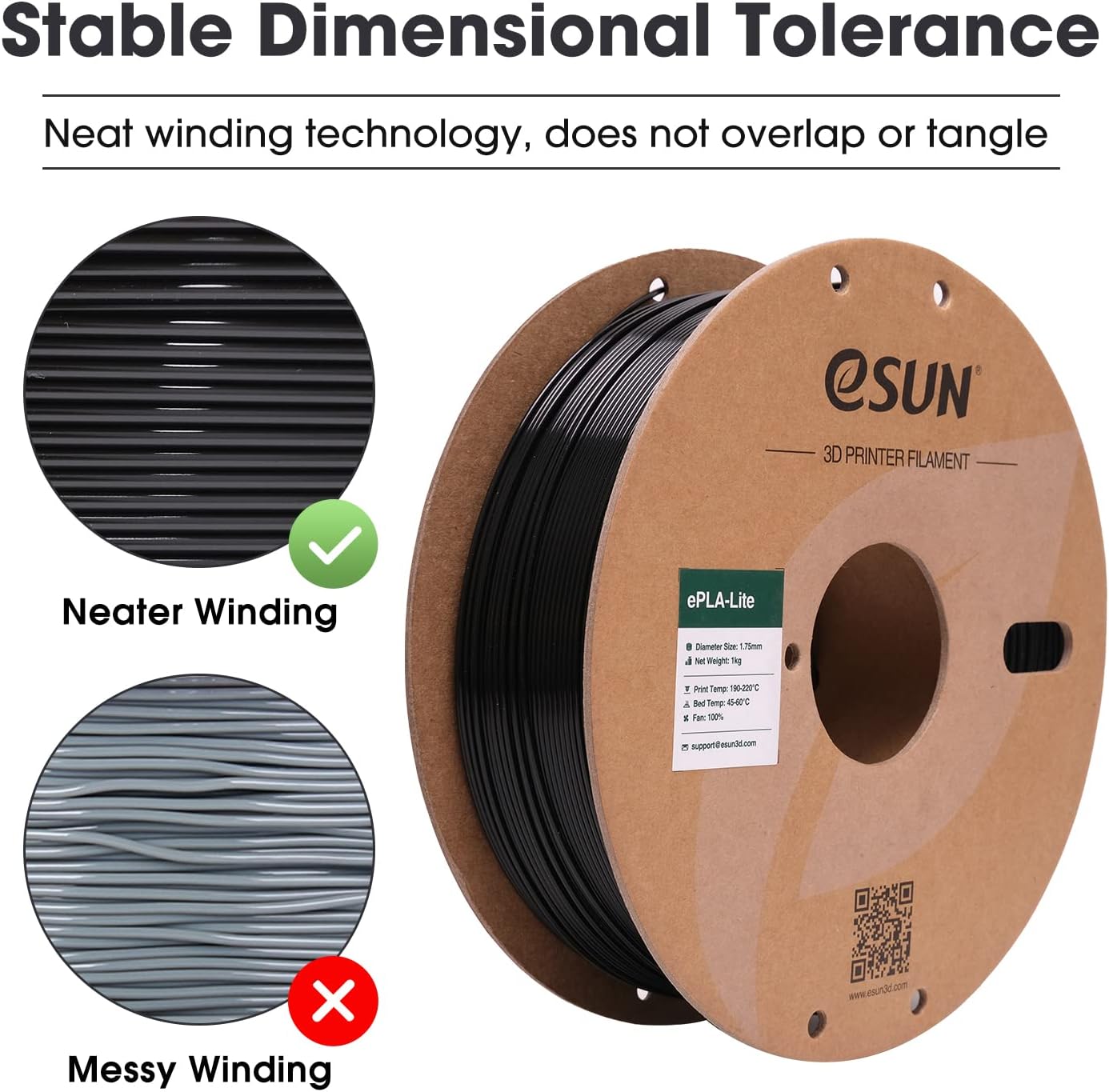 Esun PLA Filamento 1.75mm per Stampante 3D, Nero (1kg) - immagine 5