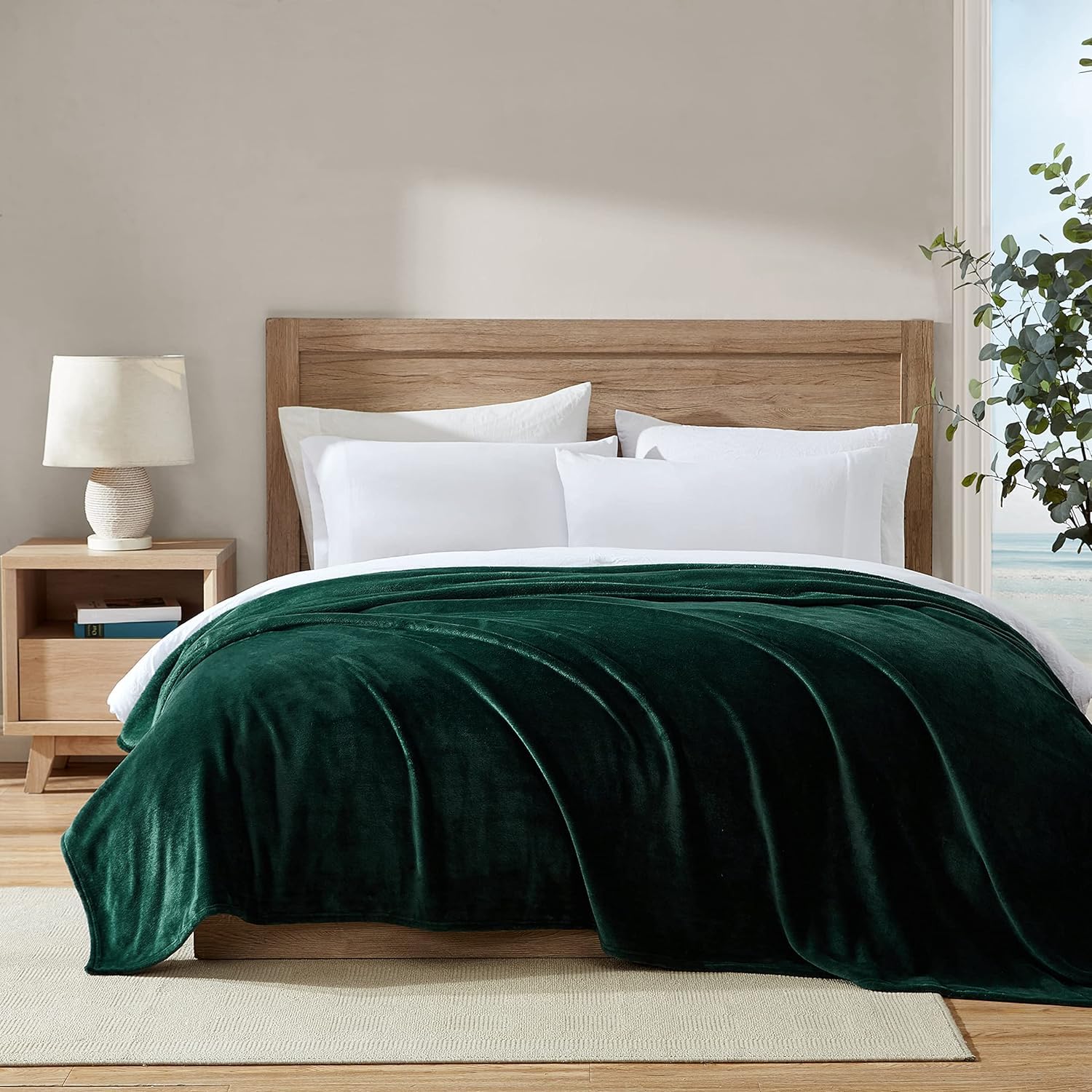 Nautica Coperta King Size in Pile Felpato, Verde