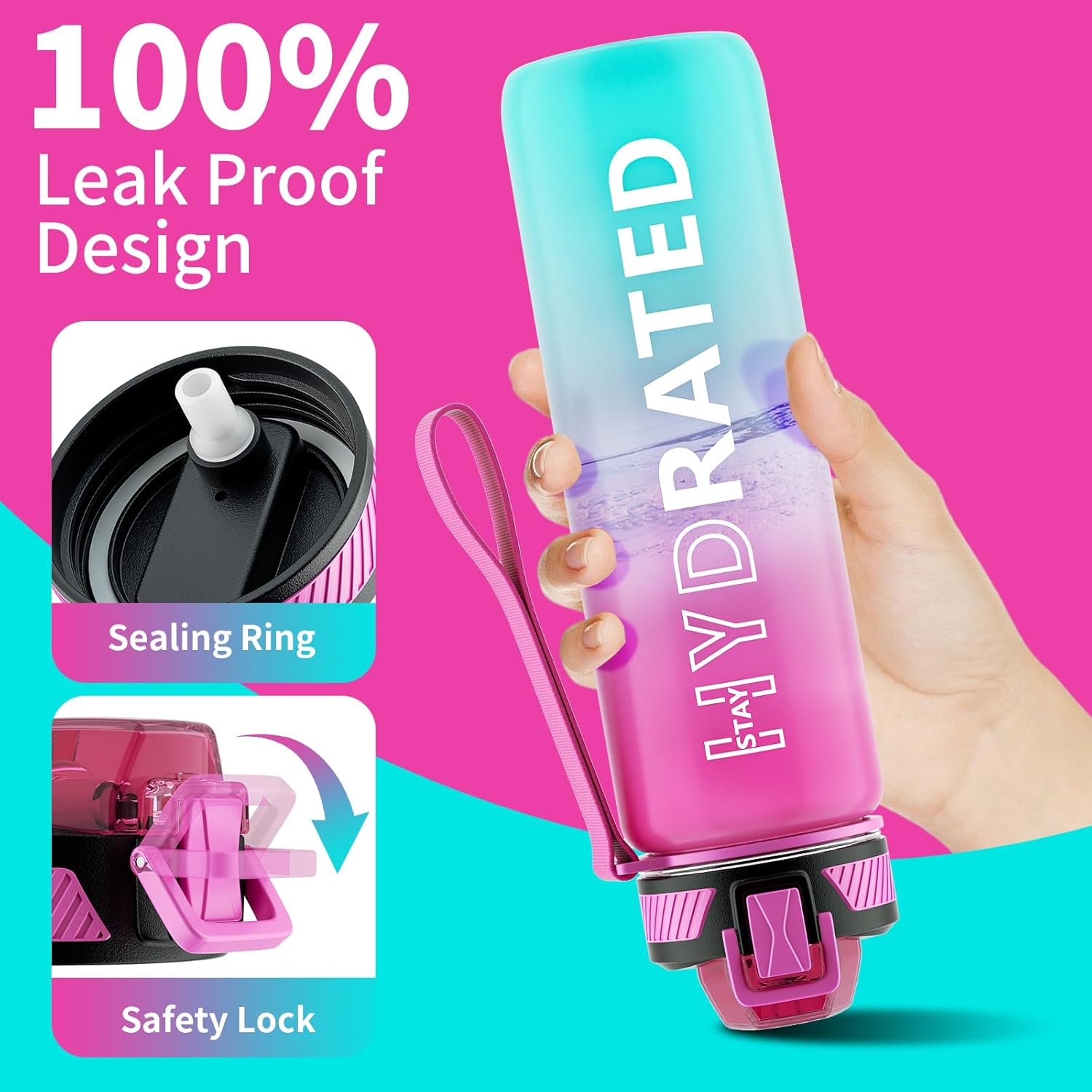 Qlur Borraccia Sportiva Motivazionale 1 Litro - immagine 4