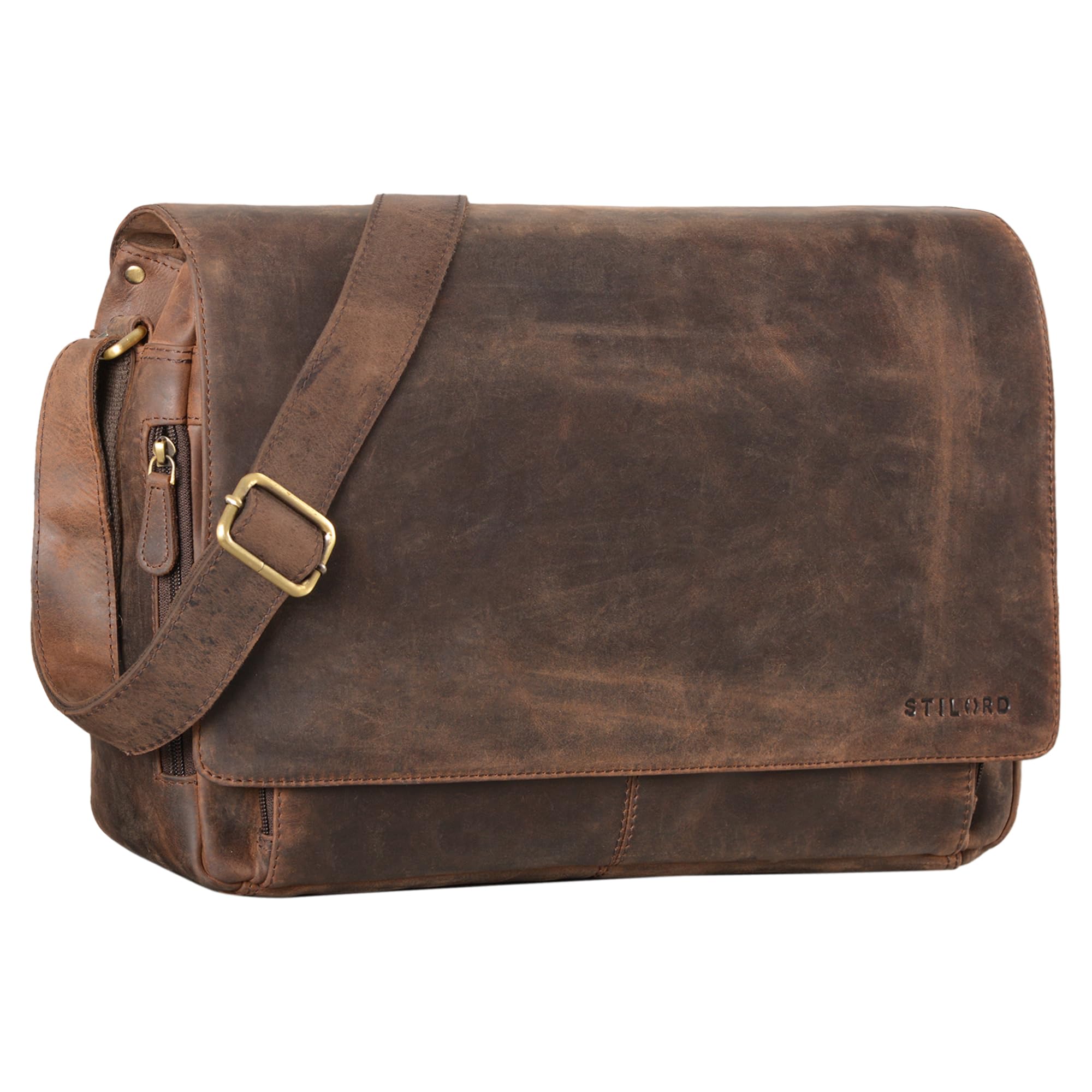 STILORD 'Tom' Borsa Messenger Vintage in Vera Pelle