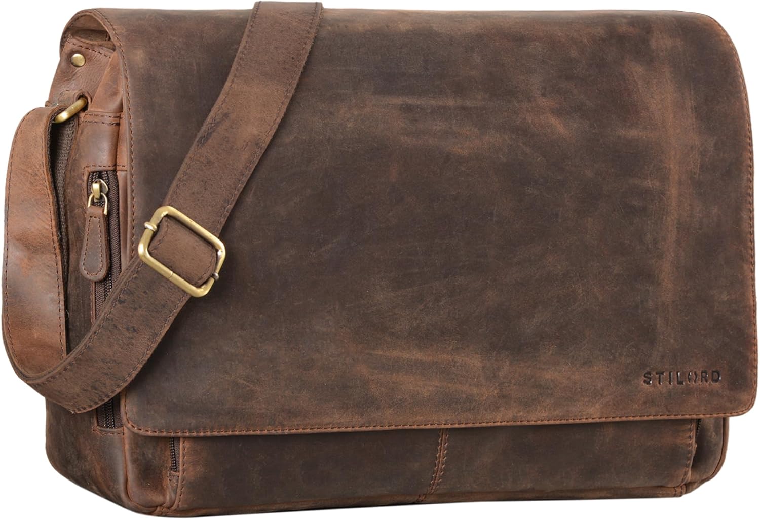 STILORD 'Tom' Borsa Messenger Vintage in Vera Pelle - immagine 1