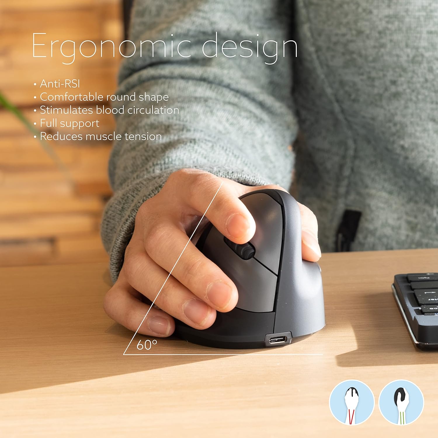 R-Go HE Mouse Ergonomico Wireless Bluetooth 5.0 - immagine 2