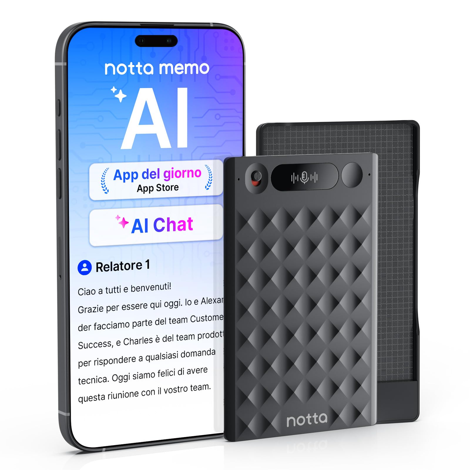 Notta Memo Registratore Vocale AI Nero