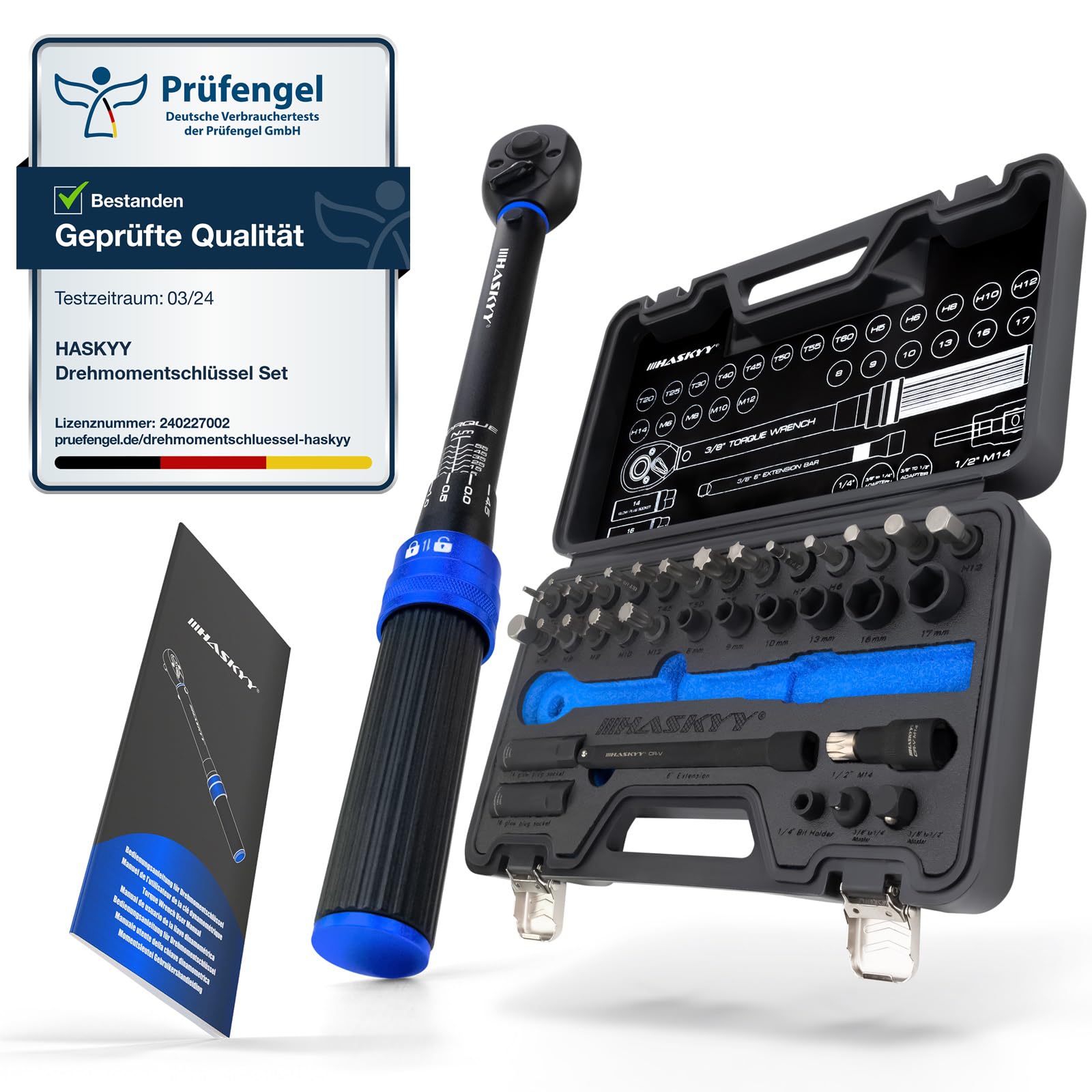 Haskyy Set Chiavi Dinamometriche 3/8" 5-60 Nm Black Series