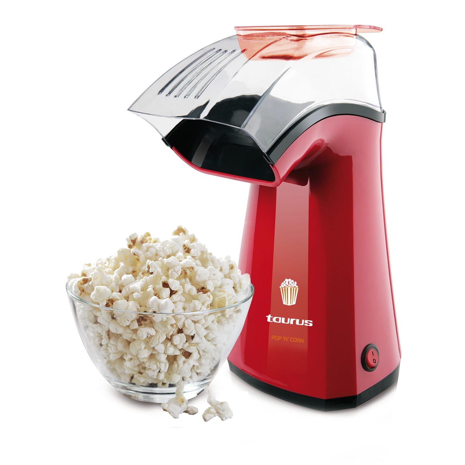 Taurus POP'N'Corn Macchine per Pop-Corn, 1100 W, Plastic, Rosso