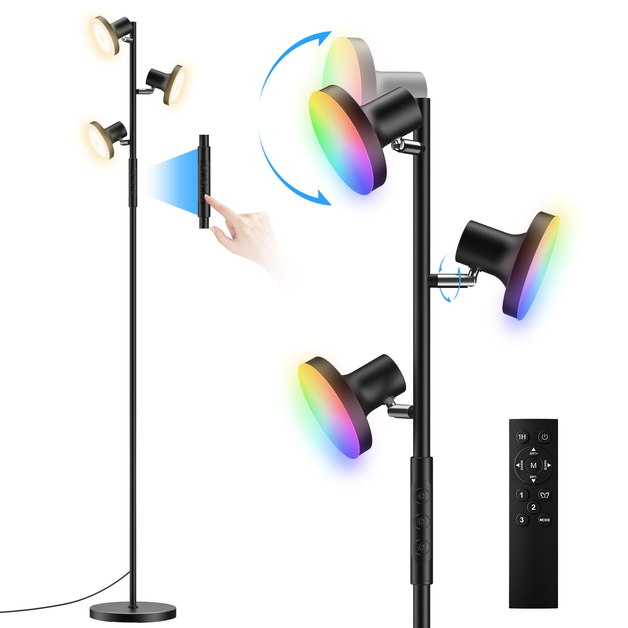 SIBRILLE Lampada da Terra RGB Dimmerabile 36W 2500lm