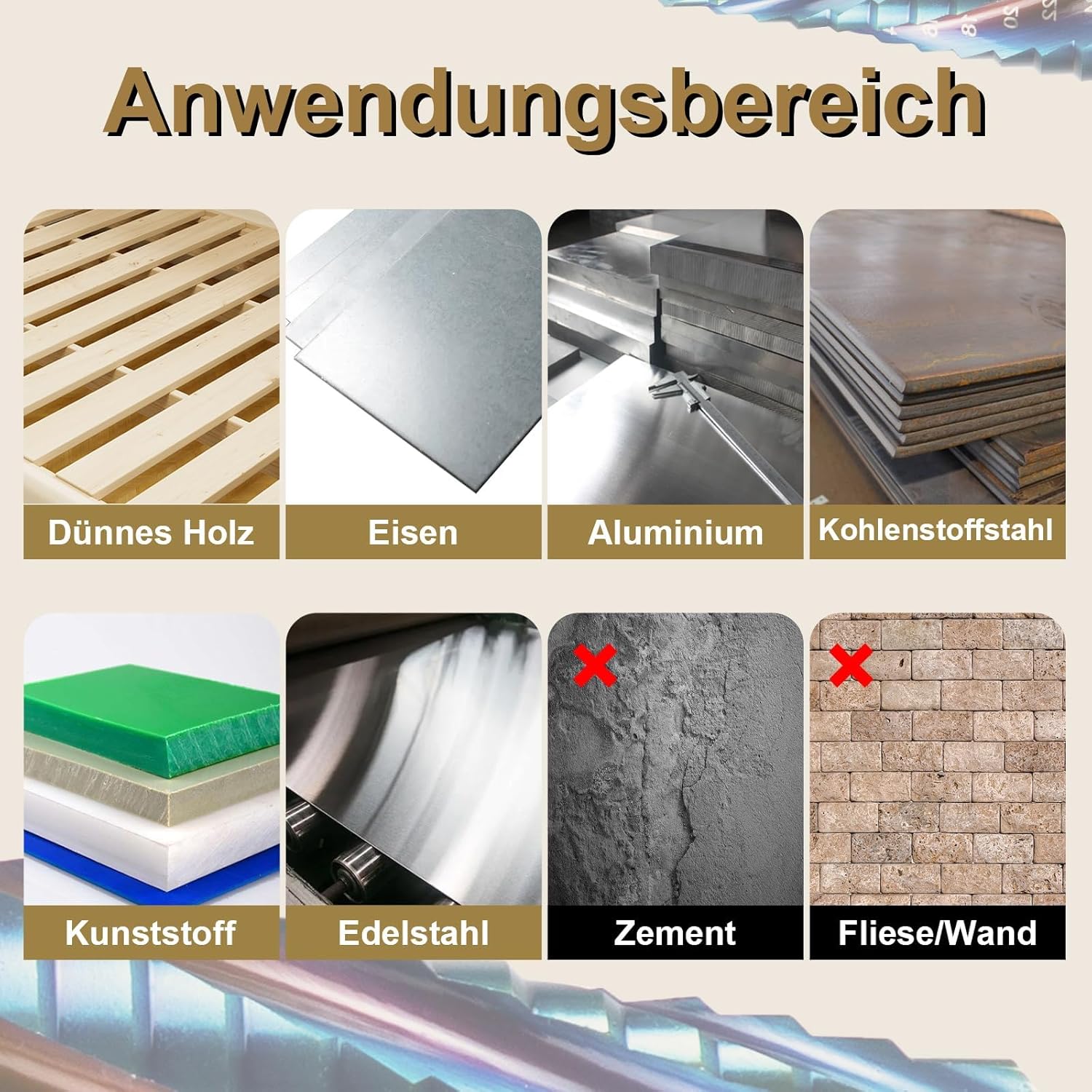 Sali Punta Trapano a Gradini Hss Φ5-35 mm, 13 Livelli - immagine 3