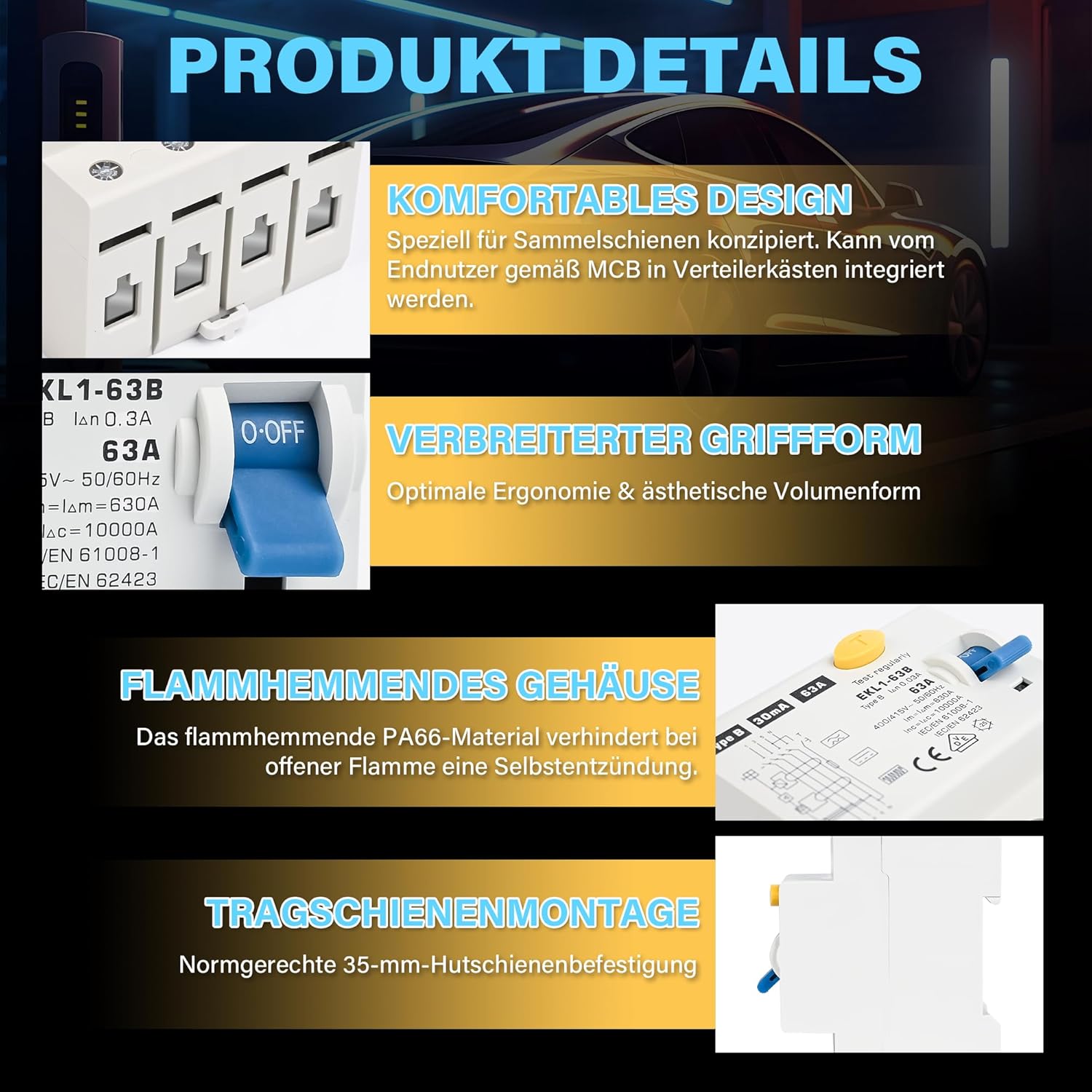 Interruttore Protezione FI Tipo B 63 A 4 Poli - immagine 4