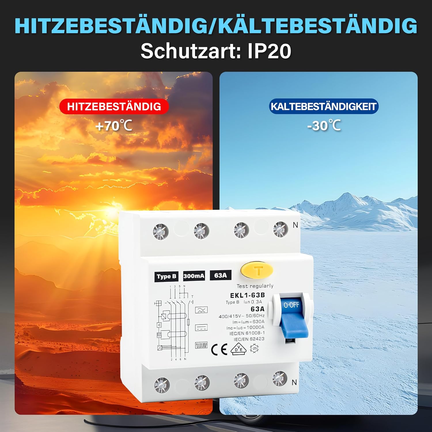 Interruttore Protezione FI Tipo B 63 A 4 Poli - immagine 6