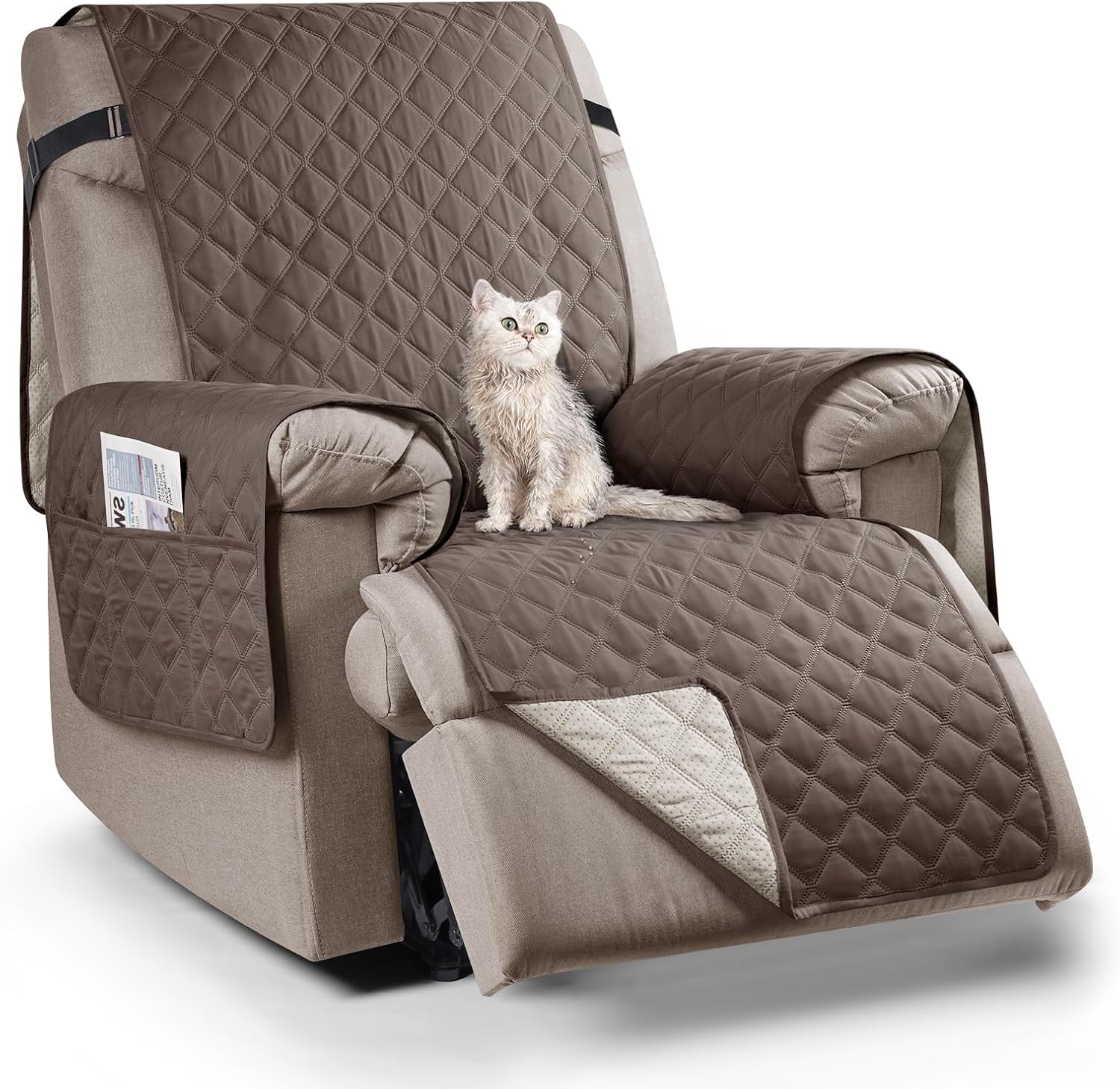 TAOCOCO Copripoltrona Relax Reclinabile, Marrone - immagine 1