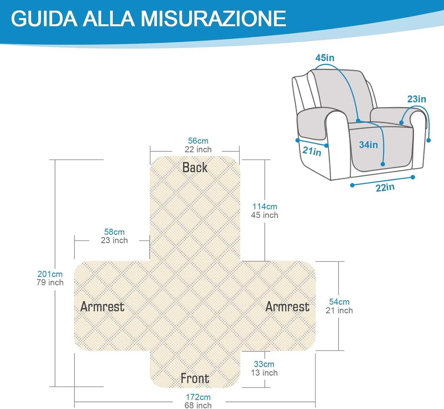 TAOCOCO Copripoltrona Relax Reclinabile, Marrone - immagine 2