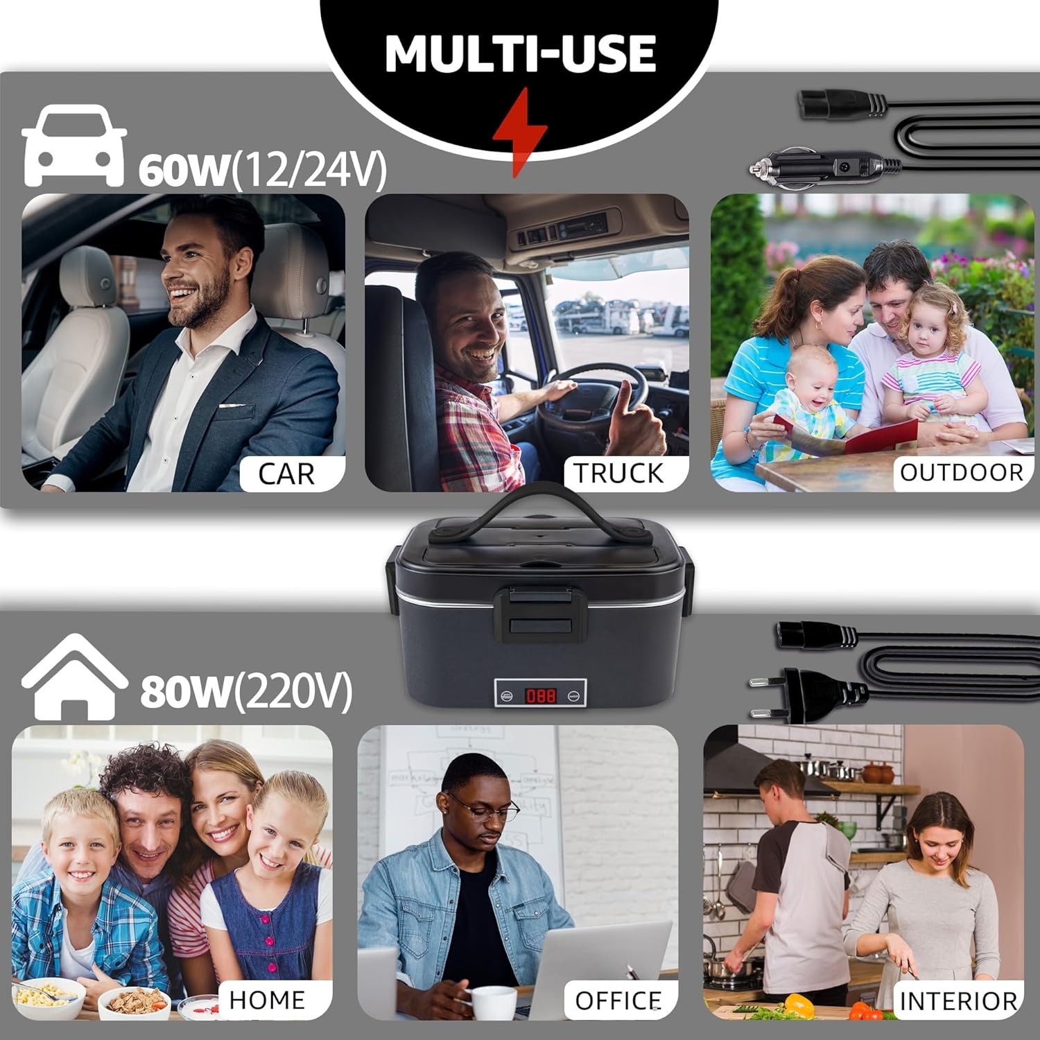 Kimfead Scaldavivande Elettrico 1.8L con Display, Nero - immagine 8