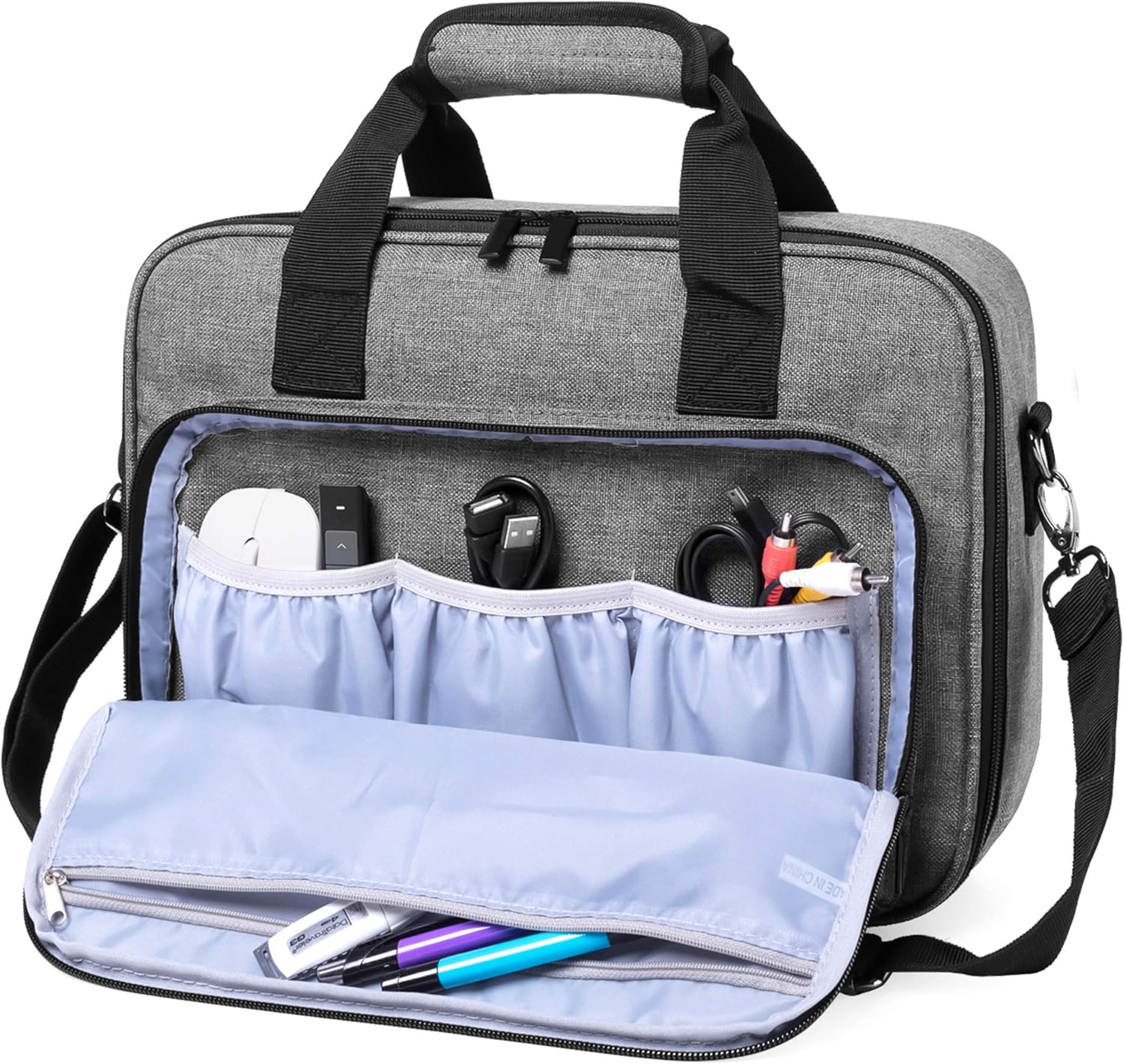 Luxja Borsa per Videoproiettore e Accessori, Grigio - immagine 2