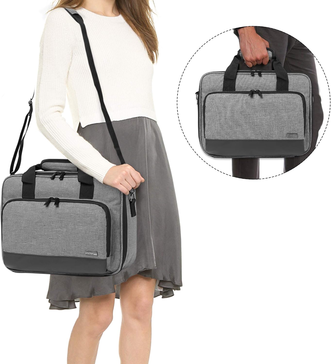 Luxja Borsa per Videoproiettore e Accessori, Grigio - immagine 6