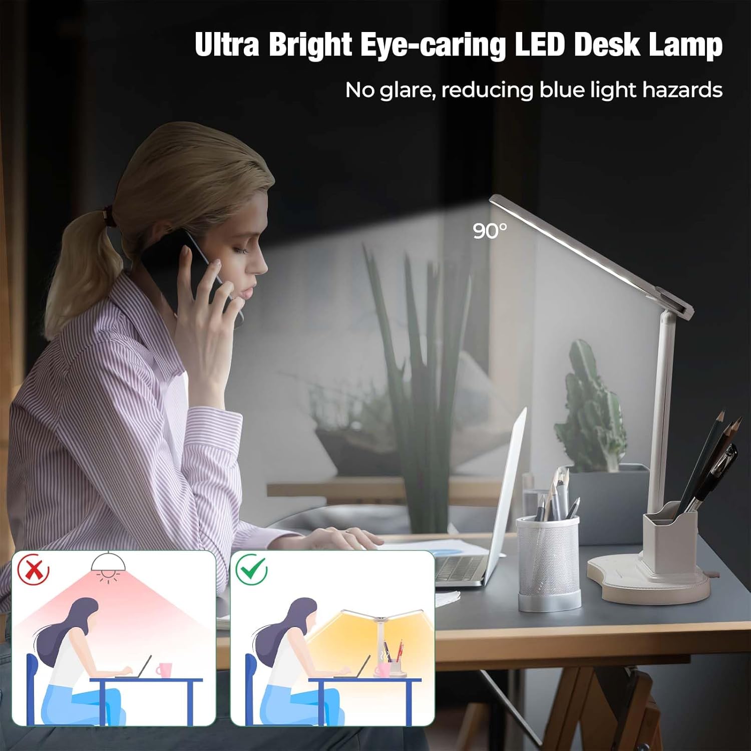 Vinabo Lampada da Scrivania LED USB Ricarica - immagine 3