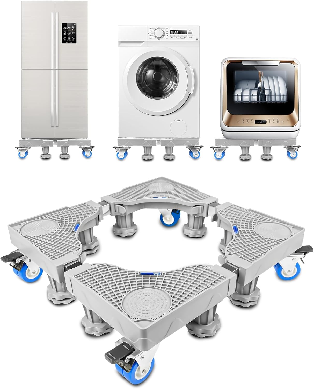 Fousenuk Base Lavatrice Regolabile 41-64cm con Ruote - immagine 1