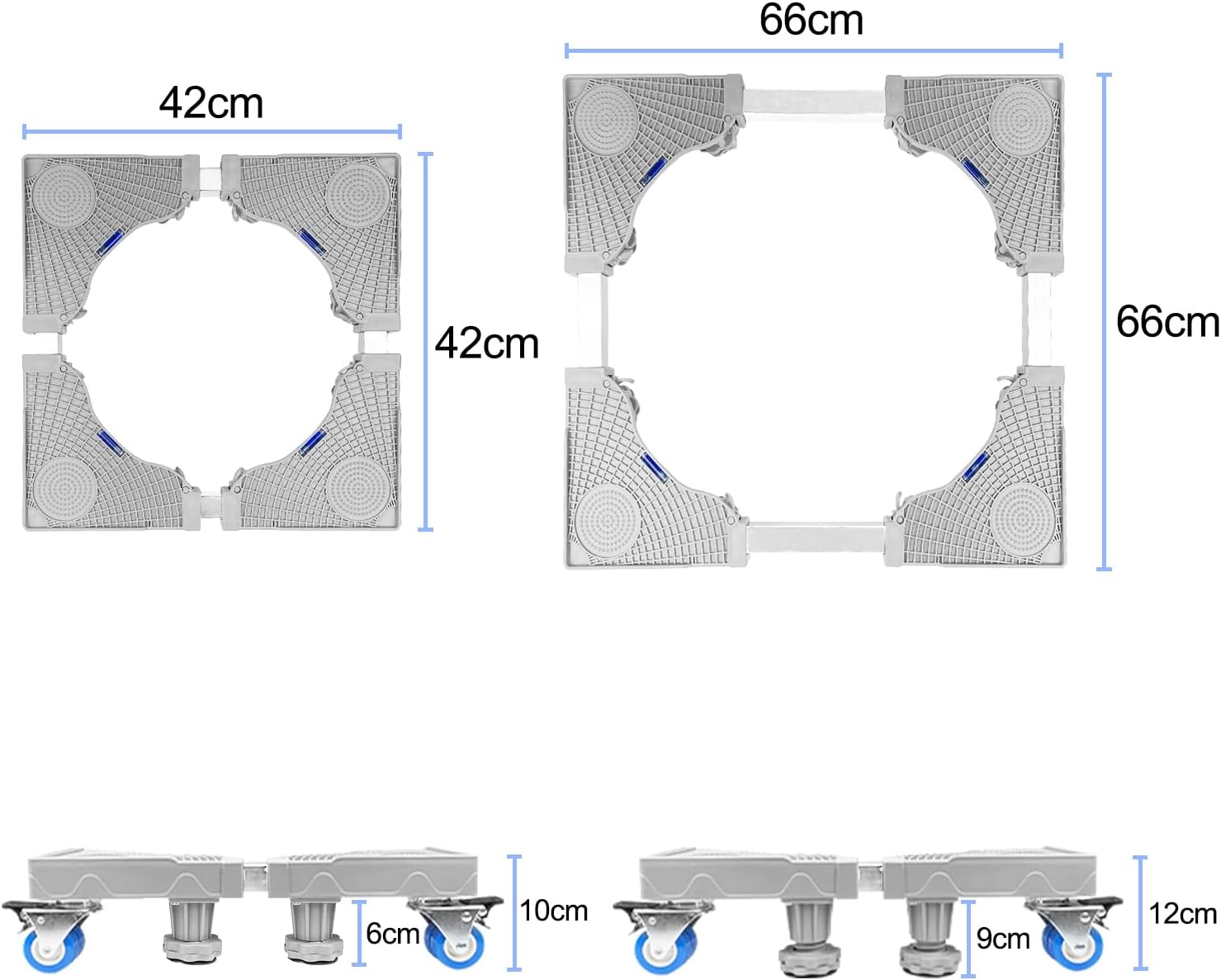 Fousenuk Base Lavatrice Regolabile 41-64cm con Ruote - immagine 2