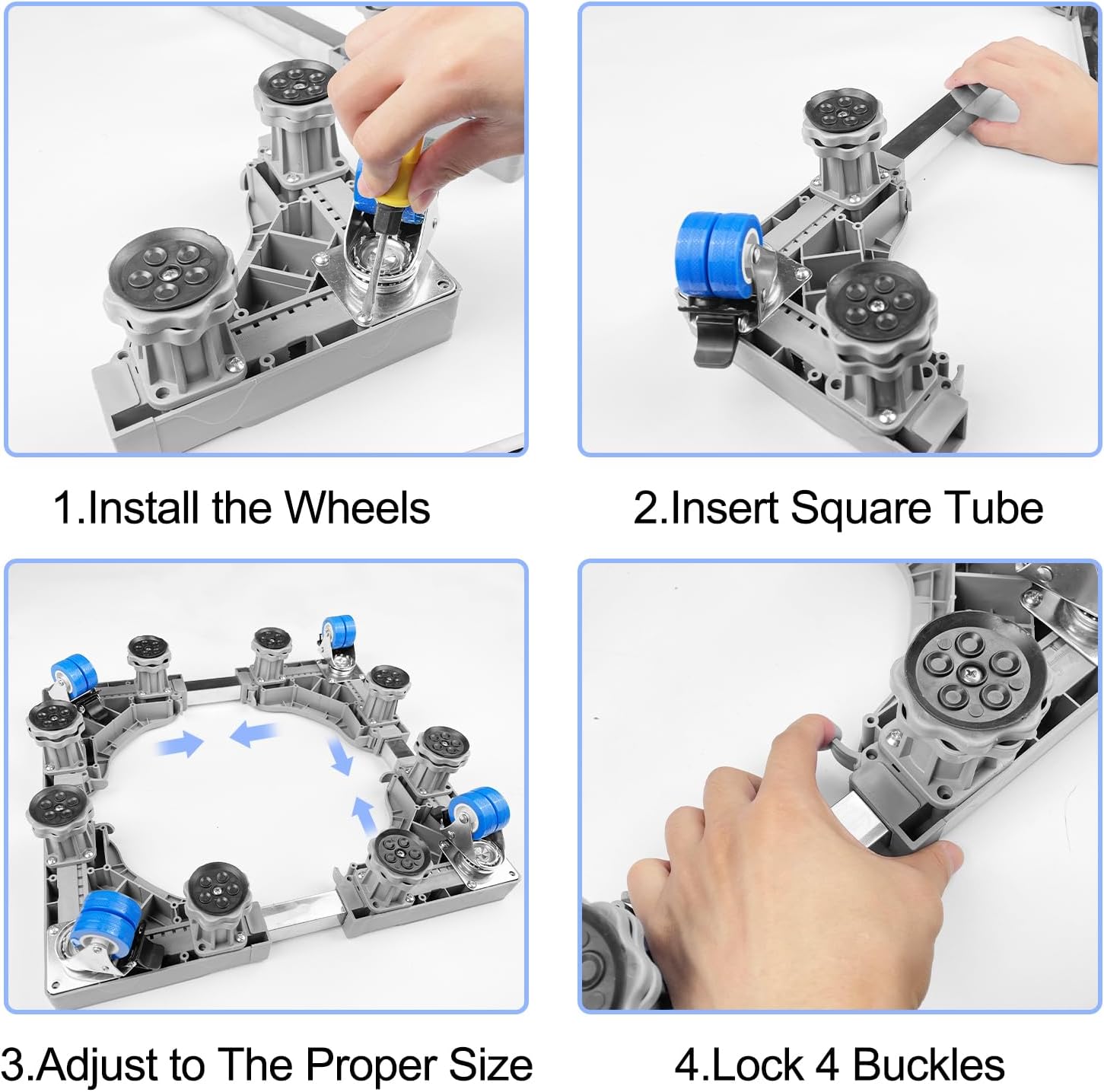Fousenuk Base Lavatrice Regolabile 41-64cm con Ruote - immagine 7