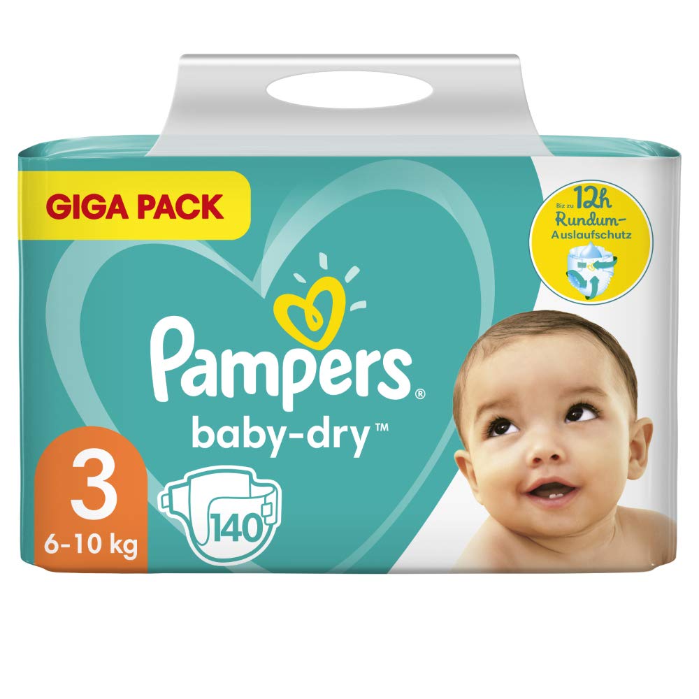Pampers Baby-Dry Size 3 A 12 Ore Di Protezione, Per 6-10Kg - 2920 Gr