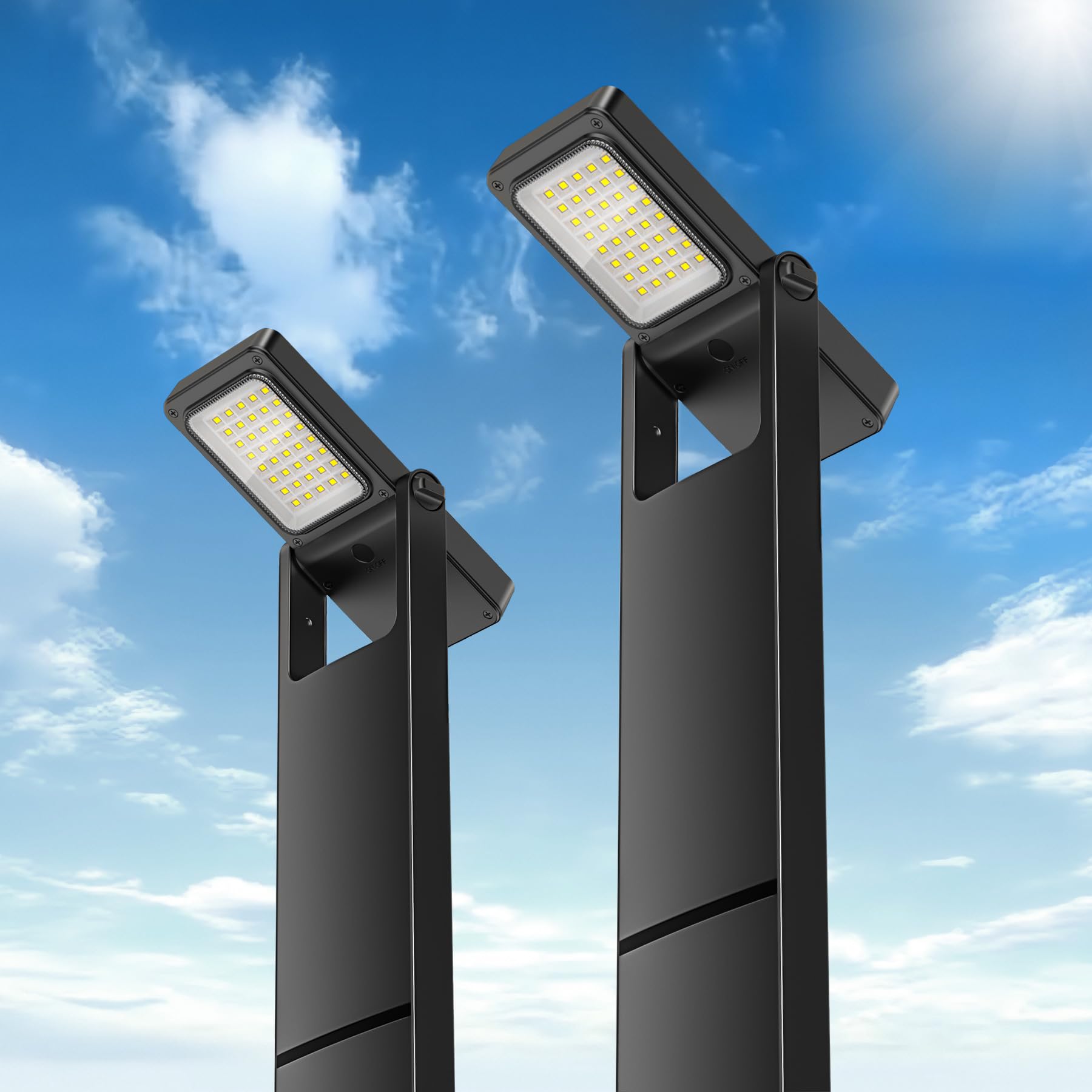 Faretti Solari da Giardino 300LM 2200mAh (2 Pezzi)