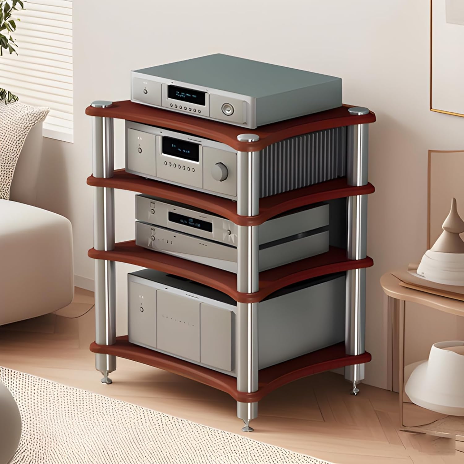 Mobiletto Porta Stereo HIFI Rack a 4 Ripiani