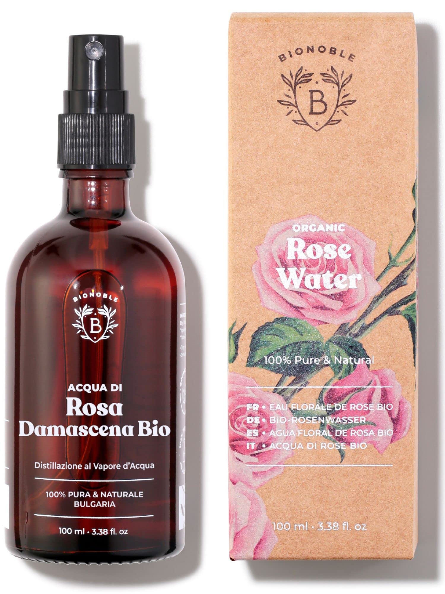 Bionoble Acqua di Rose Bio 100ml - Idrolato di Rosa Damascena