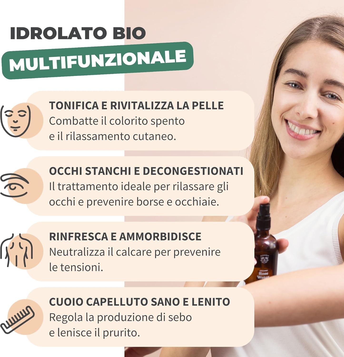 Bionoble Acqua di Rose Bio 100ml - Idrolato di Rosa Damascena - immagine 3