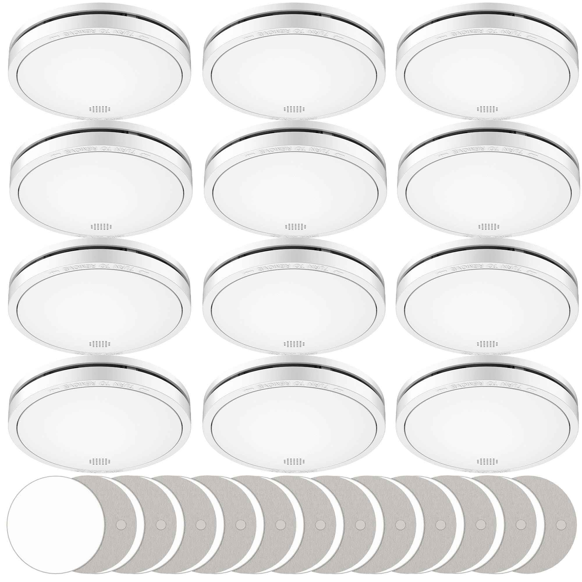 Chzhvan Rilevatore di Fumo con Batteria 10 Anni, 12 Pezzi