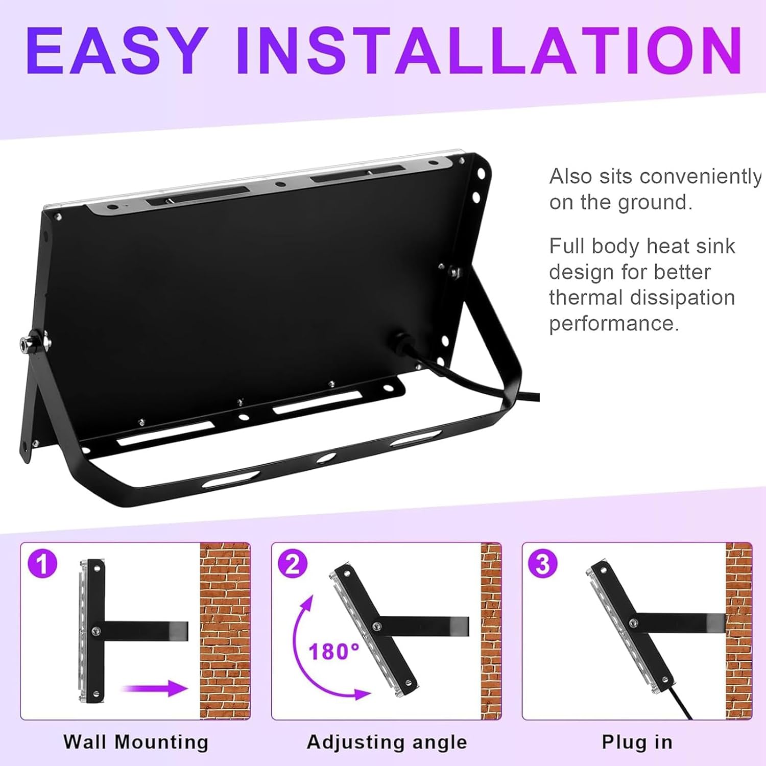 CREATESTAR LED Luce Nera 100W IP65 Impermeabile - immagine 5