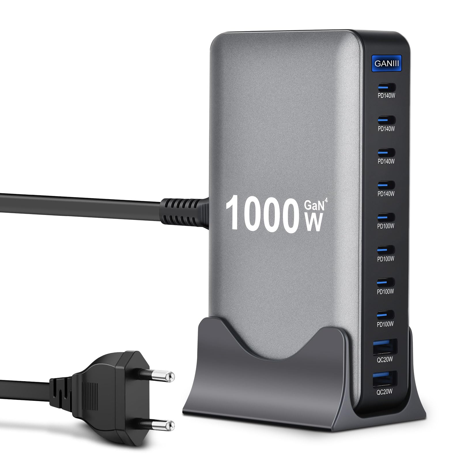 GaN III - Caricatore USB-C Multiuso 1000W 10 Porte