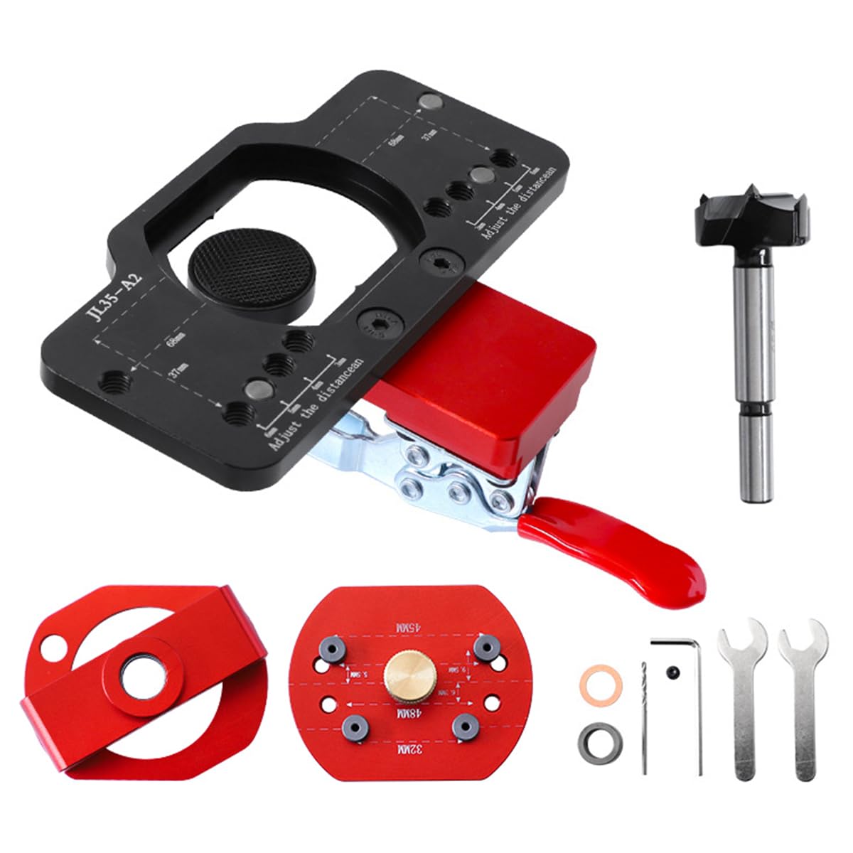 CENPEK 35 Mm Guida Per Foratura Cerniera Guida Trapano Distanza Regolabile Tra I Bordi Del Foro Cerniera Per Aperture Cerniera Mobili