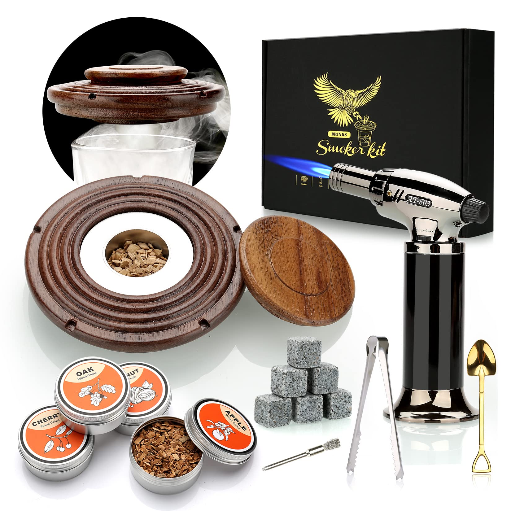 Kit Affumicatore Cocktail con Torcia e 4 Trucioli Legno