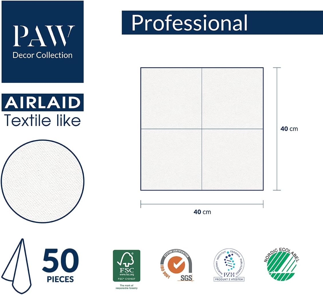 PAW Tovaglioli di Carta Airlaid 40x40 cm, Royal Lace - immagine 6