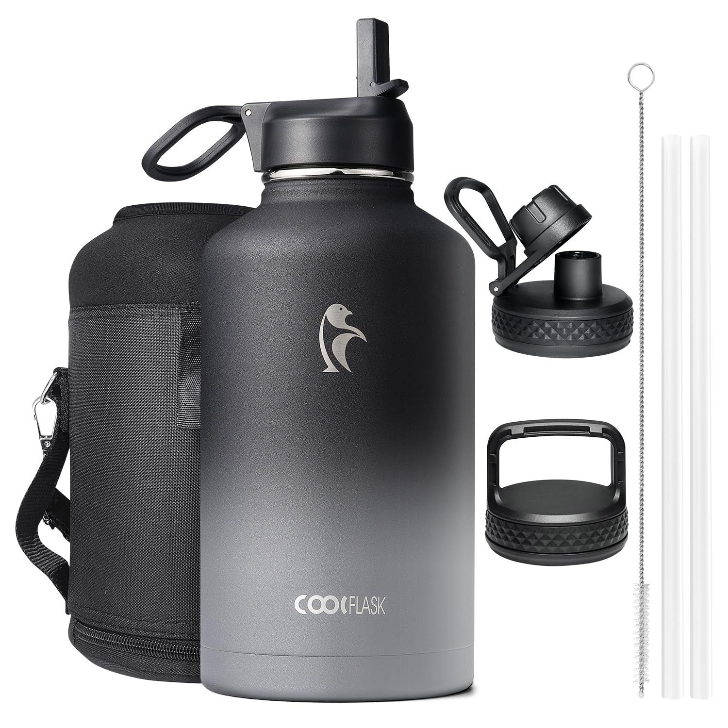 Coolflask Borraccia Termica 2L con 3 Coperchi